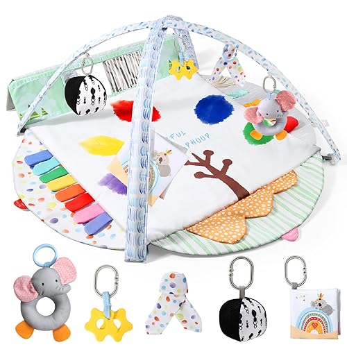 Tapete sensorial de juego para bebé, inspirado en Montessori, tapete de gimnasio para bebés, tapete de actividades lavable a máquina, regalos de