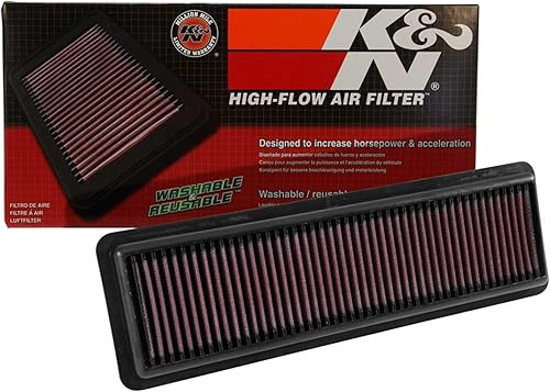 K&N Filtro de aire del motor: reutilizable, limpia cada 75,000 millas, lavable, Premium, Filtro de aire de repuesto para automóvil: compatible con