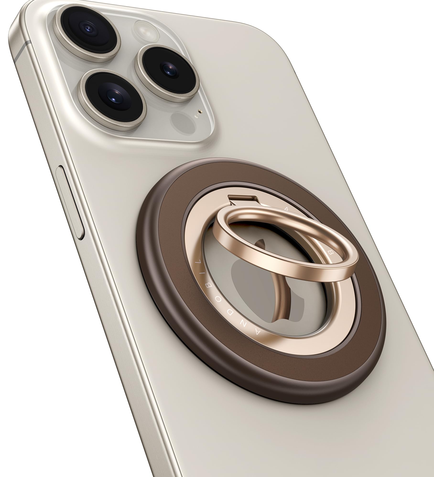 andobilNewest Magnetic Phone Grip for MagSafe [Sability Max] Strong Magnetic Phone Ring Holder Compatible with MagSafe Accessories iPhone 16 15 14 13 12 Pro, Pro Max, Mini, Plus, Silicone, Brown