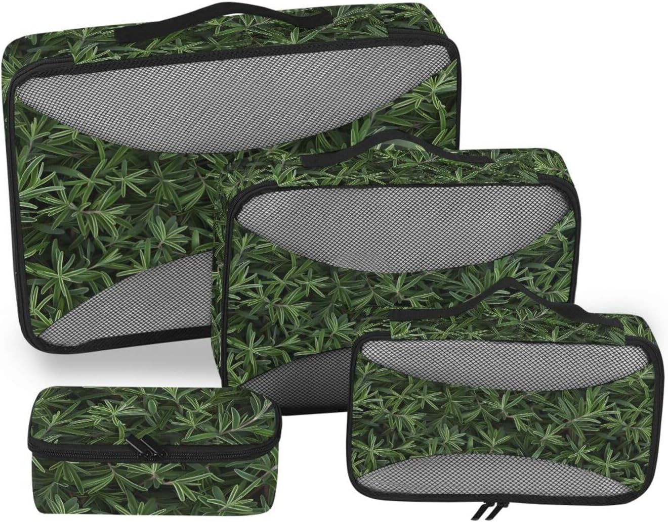 Rosemary. Realistic. 4 Pcs set organizers and storage Mesh Travel Essentials lightweight compression packing cubes