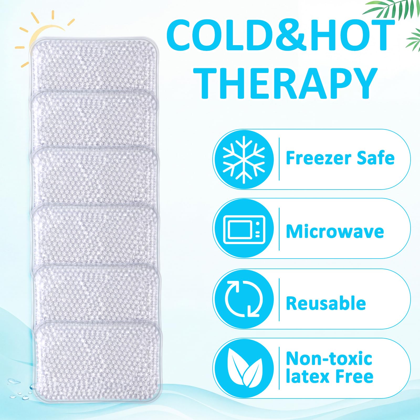 TrelaCo 36 unidades de hielo de gel transparente de 4 x 6 pulgadas, reutilizables, paquete de frío y calor, almohadilla de refrigeración de gel suave y pequeña, compresa para deportes, hinchazón
