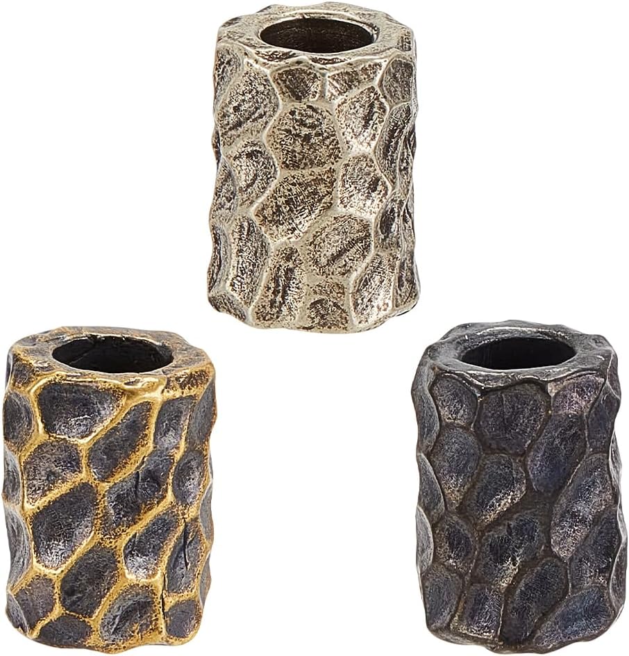 OLYCRAFT 3Pcs 3 Color 11x15mm Paracord Beads with 6mm Large Hole Column Lanya...