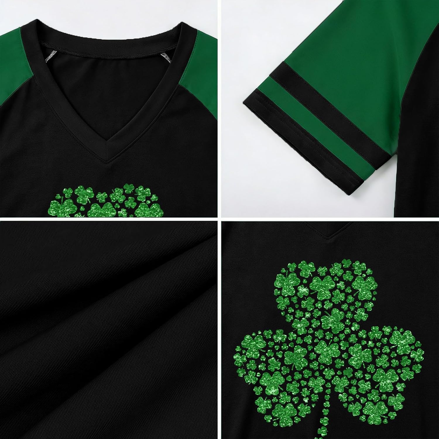 St Patricks Day Shirt Women Funny St Patricks Day Irish Outfits Shamrock Graphic Party Short Sleeve Y2k Raglan Shirt - Image 5