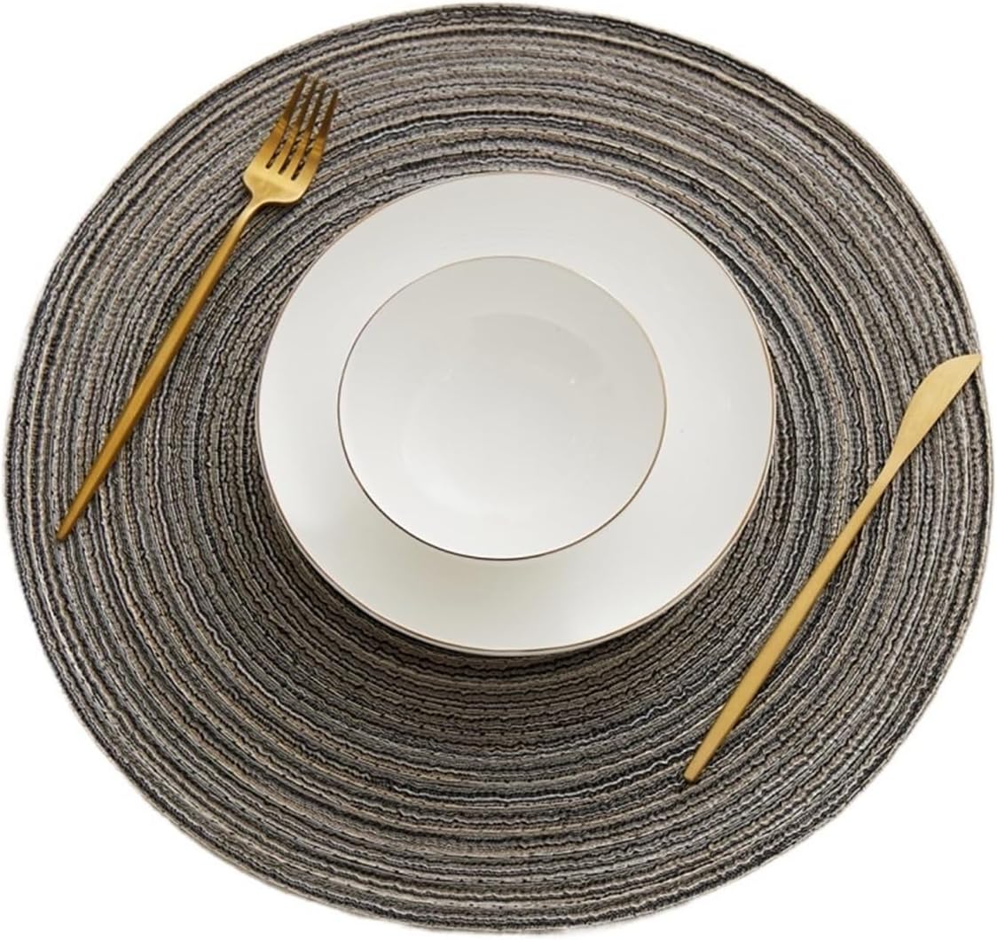1pcs Round Heat Placemats Circle Farmhouse Boho Placemats for Dining Table Table Mats(Brown)