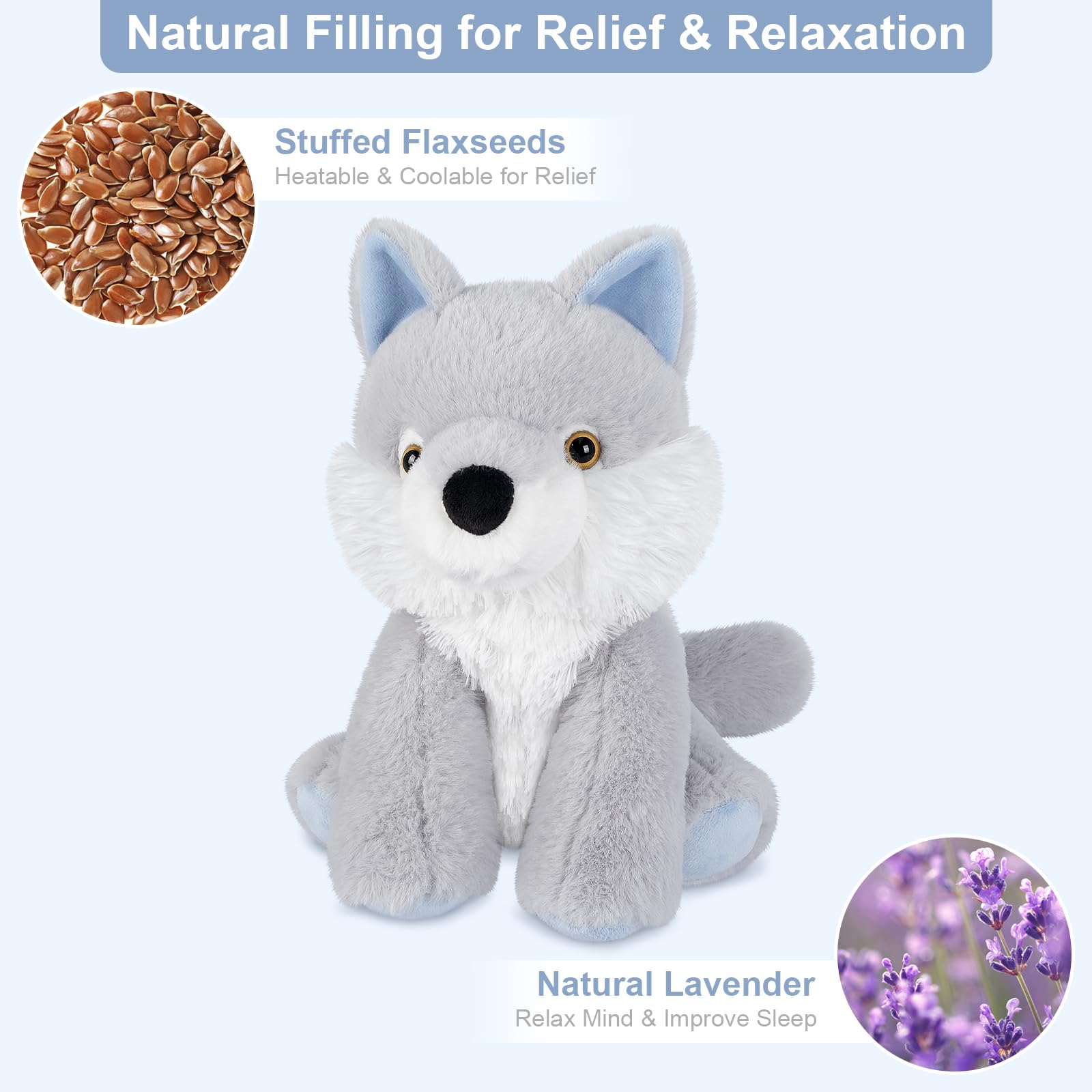 Amazon.com: SuzziPals Microwavable Wolf Plush, Stuffed Wolves