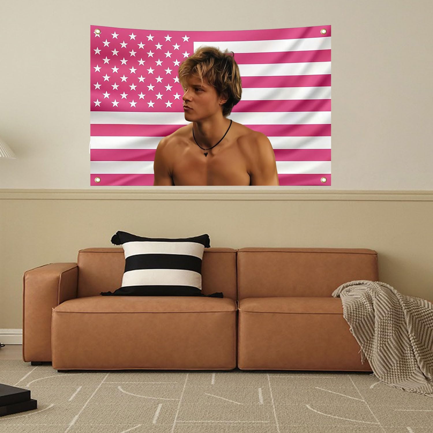 JJ Outerbanks Tapisserie JJ Maybank Drapeau Américain Décoration Esthétique Tenture Murale Chambre Dortoir Fond Maison Et Jardin Bannière