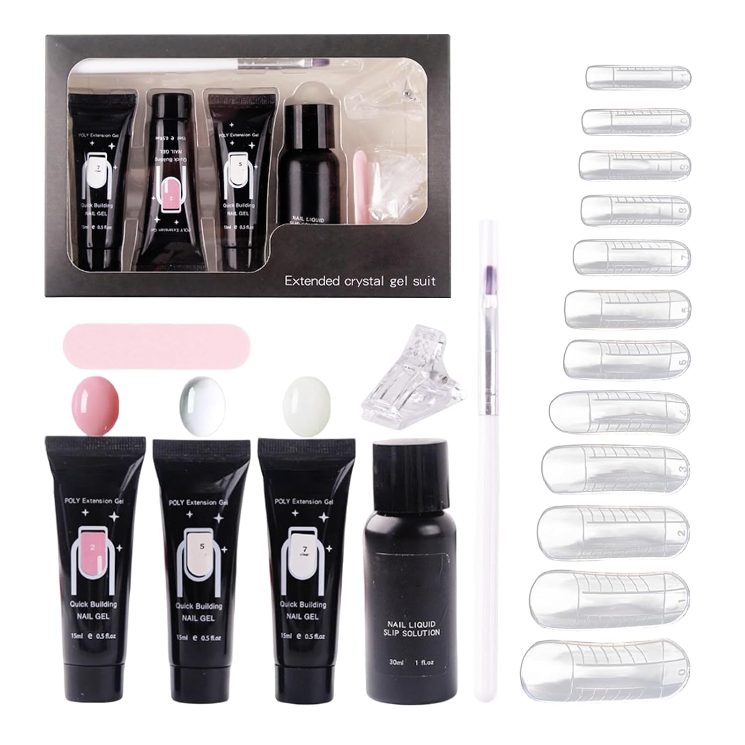 Nail Extension Gel - Long-Lasting Fingernails Crafting - Nail Extension Gel Forms | for Salon Studio Home Professionals Beginners Mother Girlfriend Everyday Wear