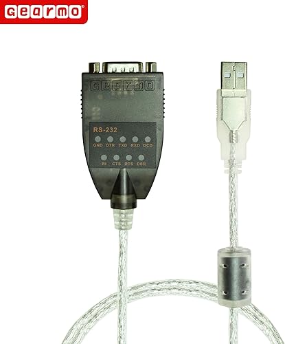 Miniatura 3 de Gearmo Adaptador serie USB a RS-232 con indicadores LED Soporte de Windows 11