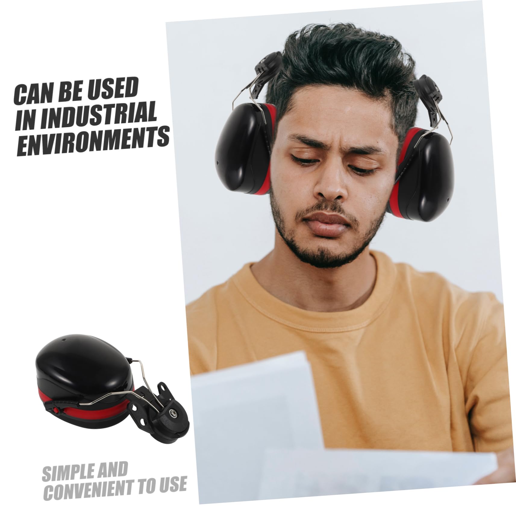 WOONEKY 1 Pair Soundproof Noise Reduction Ear Protector Sponge Earmuff Ear Protectors Hearing Protection Earmuff for Workshop Industry Ear Muffs Ear Protection High-density Sponge