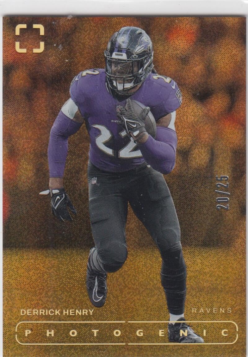Football Trading Card 2024 Panini PhotoGenic Vertical Orange #116 Derrick Henry EX/NM 20/25 Ravens
