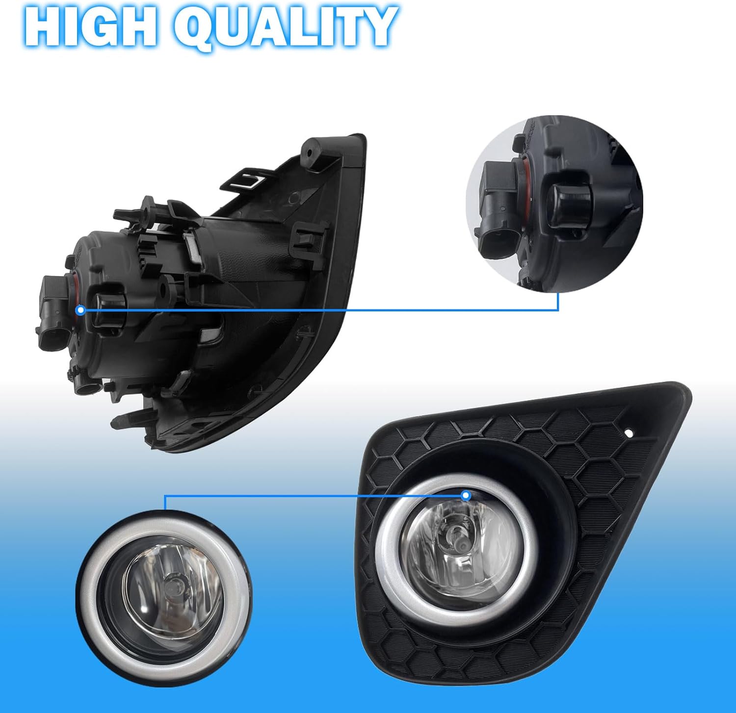 Fog Lights Assembly Compatible With Honda Accord COUPE 2013-2015 Front Bumper Driving Fog Lamp Kits Fog Light Driver & Passenger Side