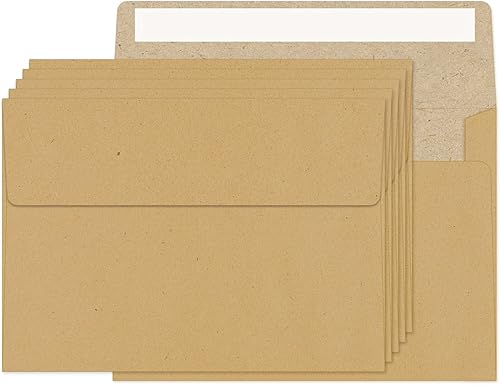 Sobres Kraft de 4 x 6 (A6), paquete de 100 unidades para invitaciones, tarjetas de felicitación, postales, color marrón (4.72 x 6.49 pulgadas)