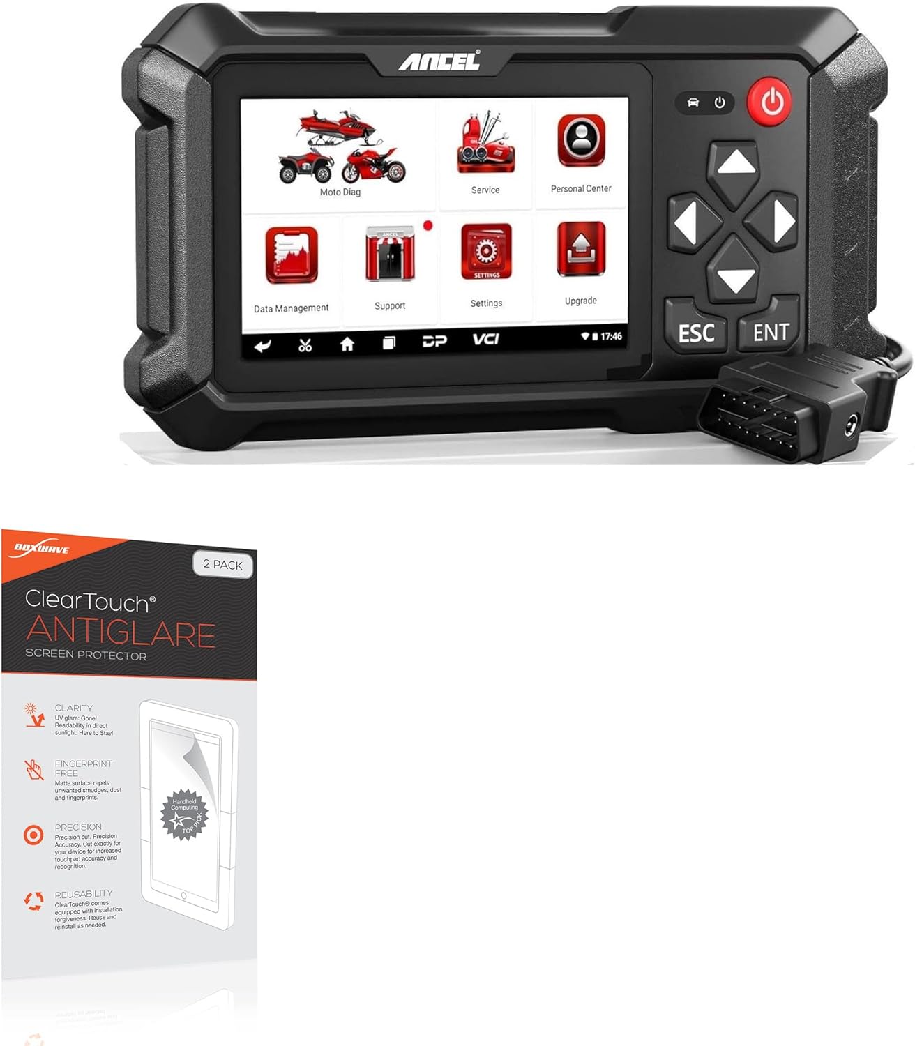 BoxWave Screen Protector Compatible with Ancel MT500 (5 in) - ClearTouch Anti-Glare (2-Pack), Anti-Fingerprint Matte Film Skin