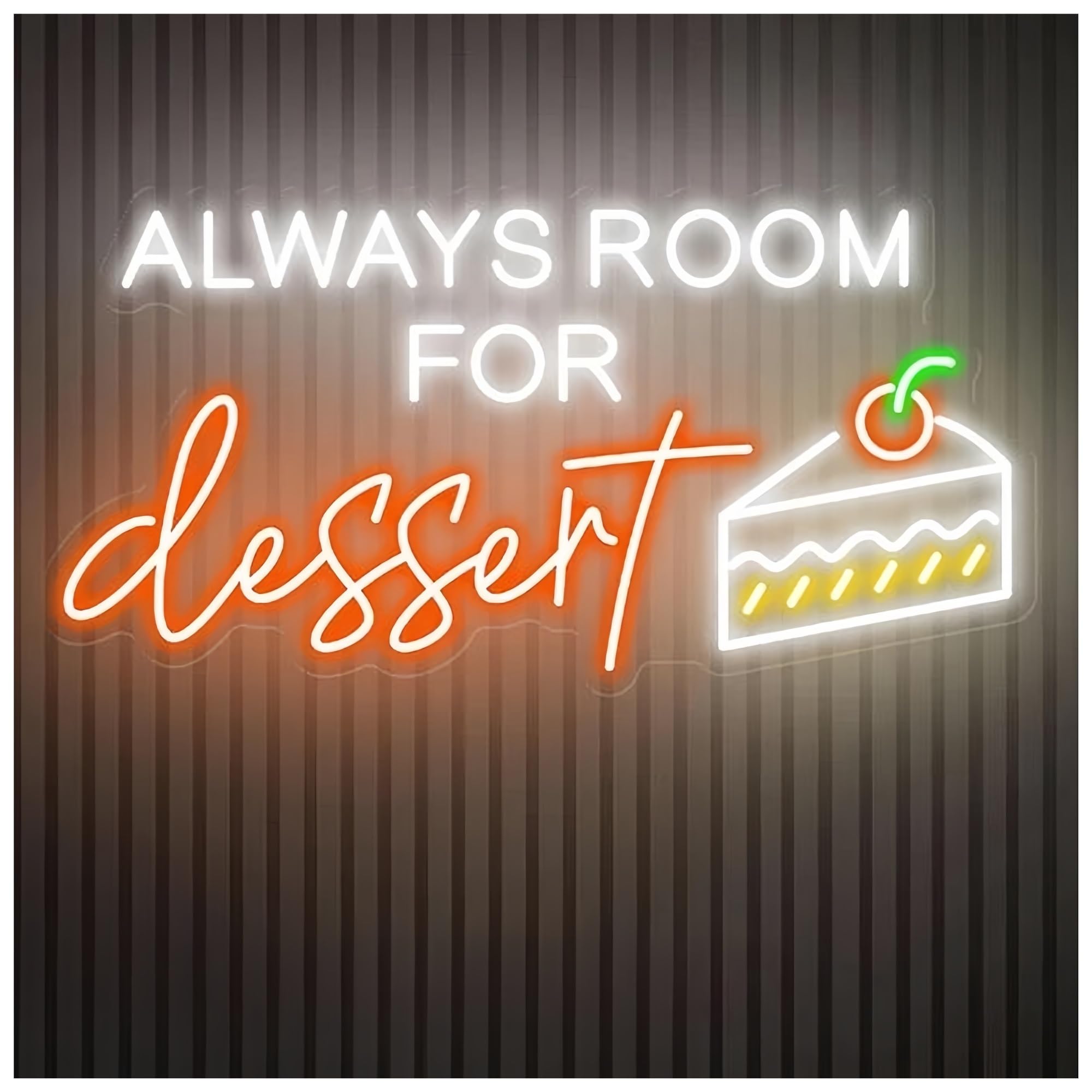 SHOUXI Sign Lamp Always Room for Dessert Neon Sign Bakery Shop Decor Light Cafe Welcome Sign Business Open Decor(C,80X43CM)