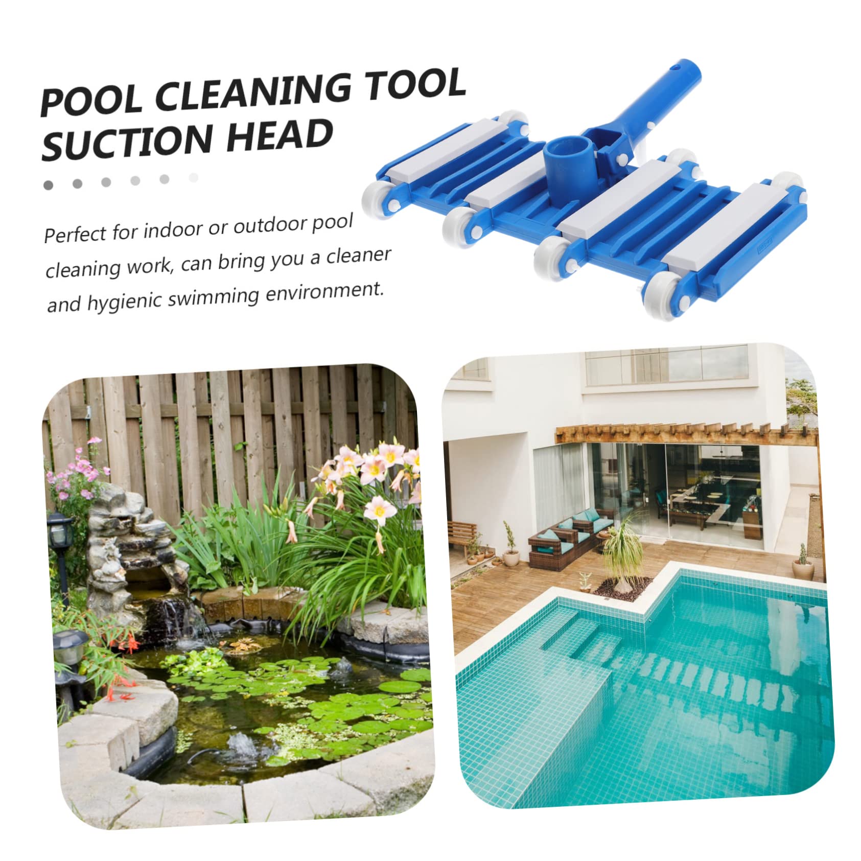 GANAZONO Cabezal de Succión Fácil de Instalar para Piscina Ruedas Antideslizantes y Material Abs para Limpieza Interior y Exterior de Piscinas