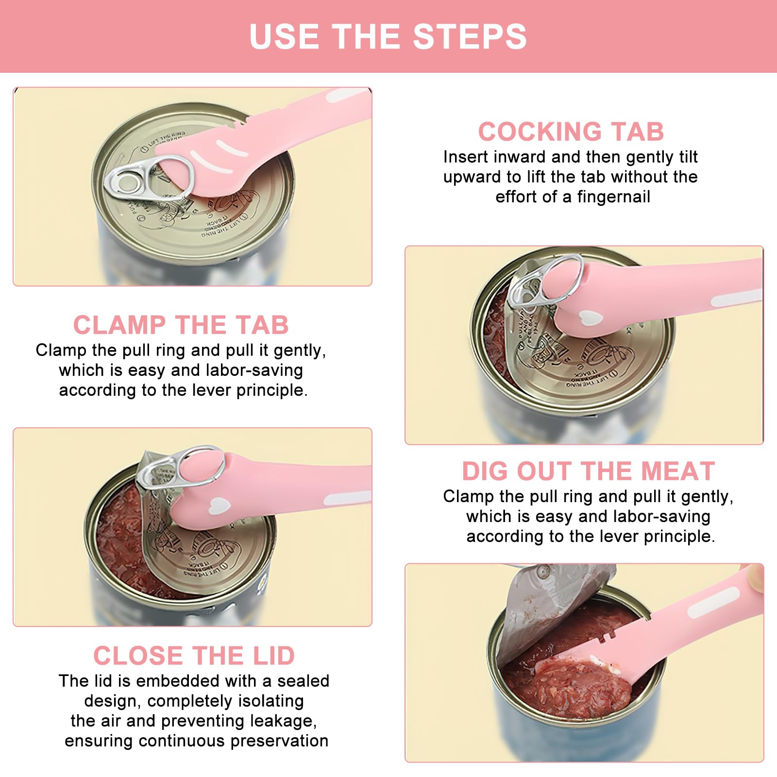 Set di 2 cucchiai per cibo per gatti, multifunzionali, apriscatole e custodia in silicone senza BPA, per alimenti per animali domestici, gatti, cani, alimenti per animali domestici