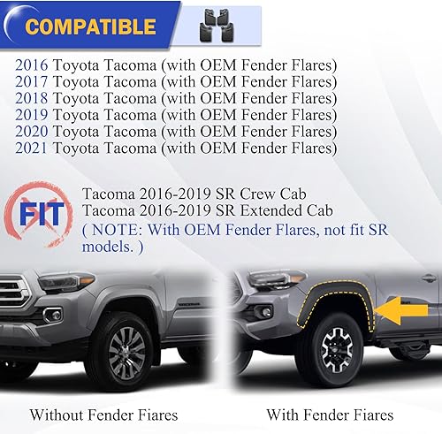 Miniatura 2 de Aletas de barro delanteras y traseras para Ford Maverick 2022 2023, no requiere taladrar (juego de 4)