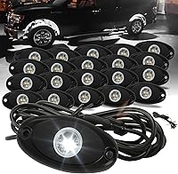 Vista 12 de SUNPIE 8 cápsulas de luces de roca de conexión rápida azul, cables de extensión de 4M para cada luz, 3 chips de alta potencia, almohadillas