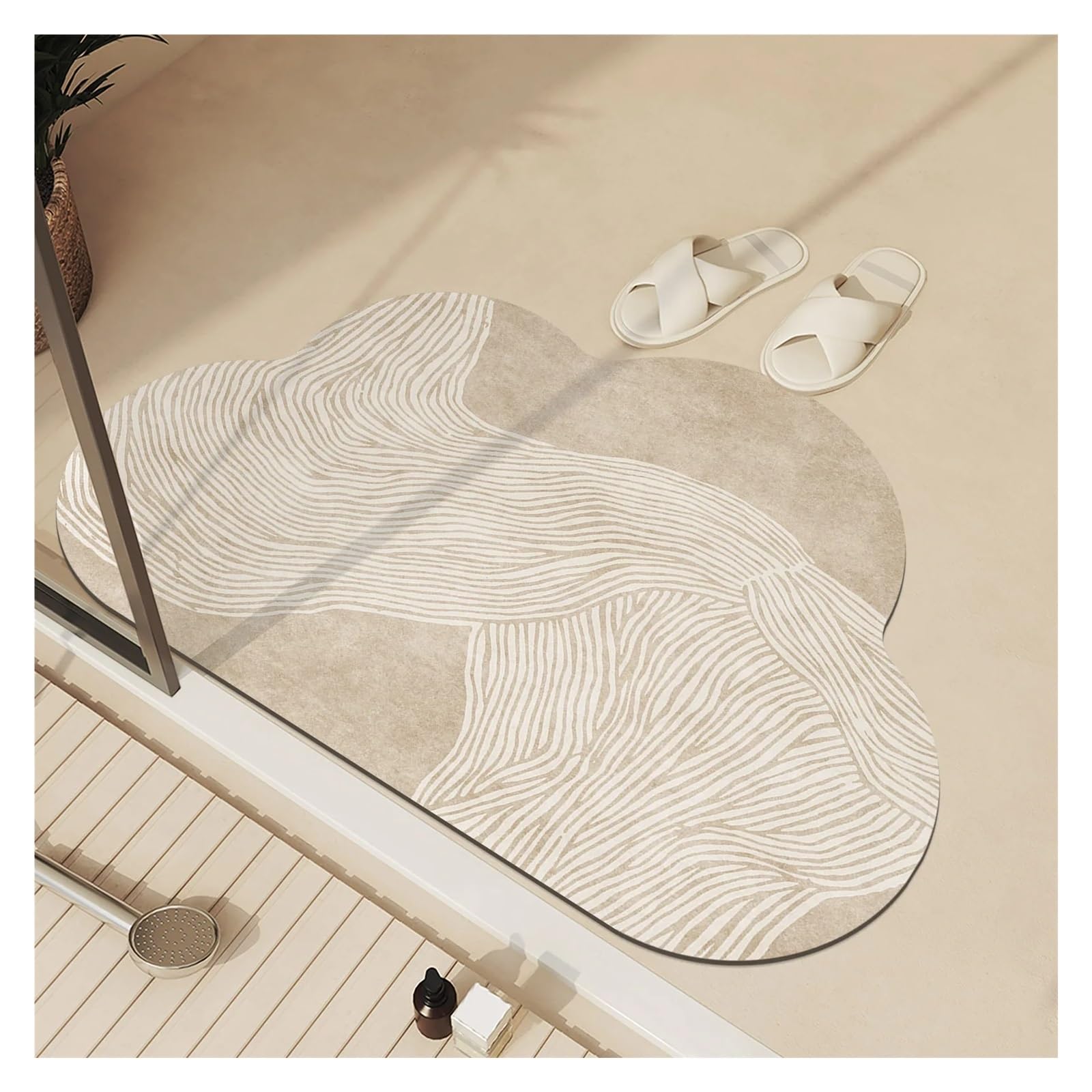 Bathroom Foot Mats Absorbent Bathroom Mats Non-Slip Quick Dry Shower Mat Toilet Carpet Entrance(3,40cmx60cm)