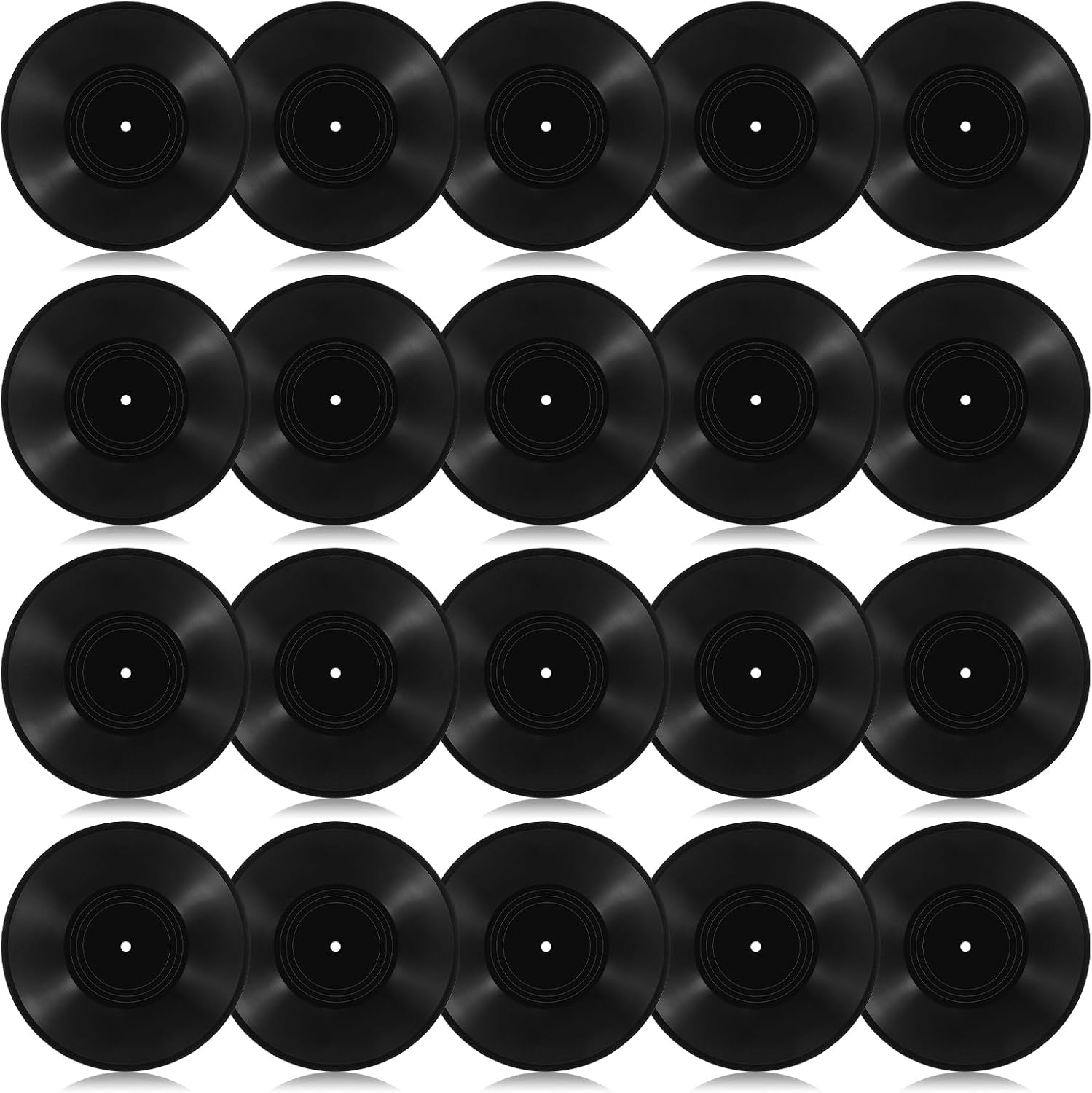 20PCS Blank Vinyl Records Decor, Fake Record Vintage Decorations, 12 Inch Faux Vinyl Records for Wall Display, Retro Blank Record for DIY Projects, Music Party, Home Studio Room Decor