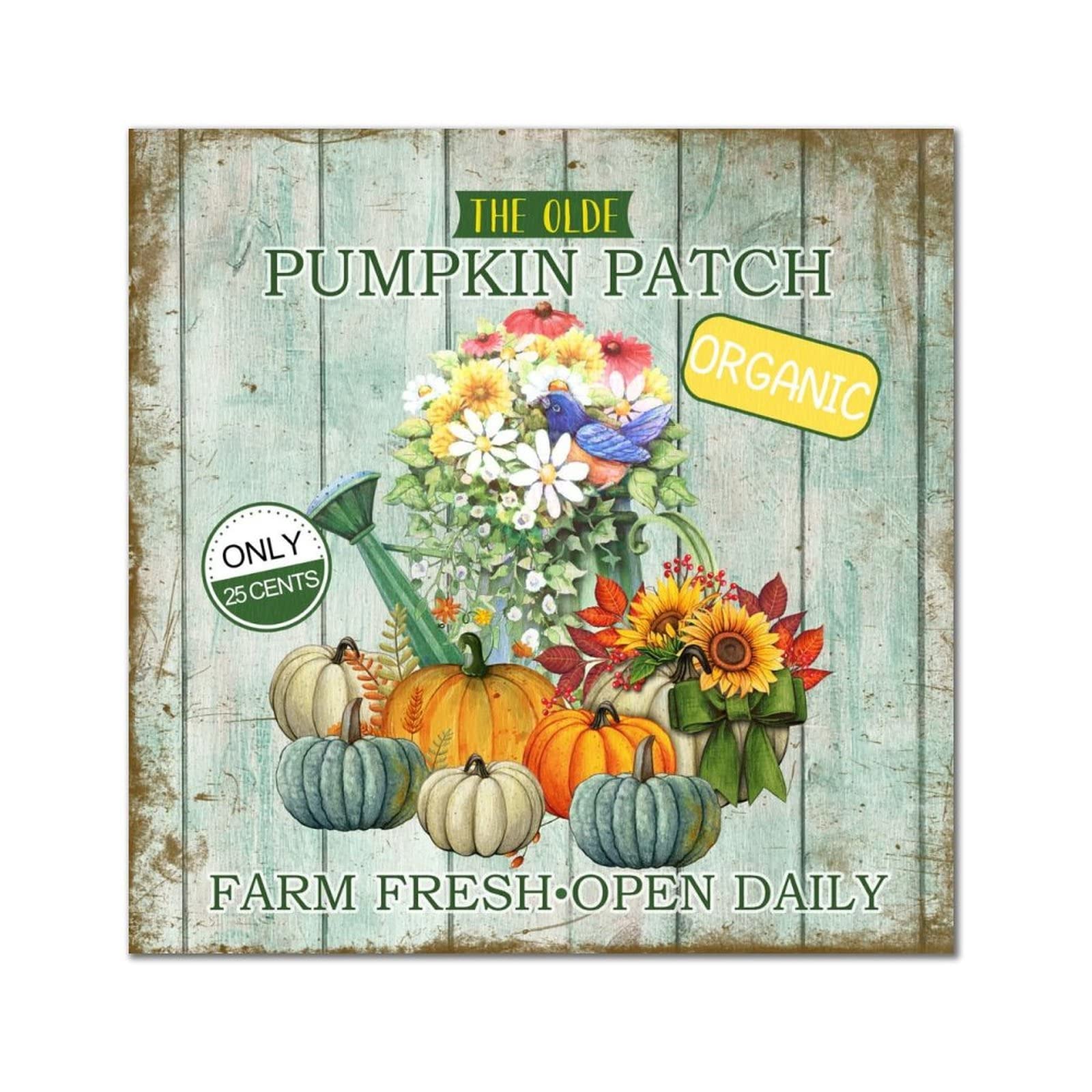 Plaque murale en bois The Old Pumpkin suspendue pour maison et chambre