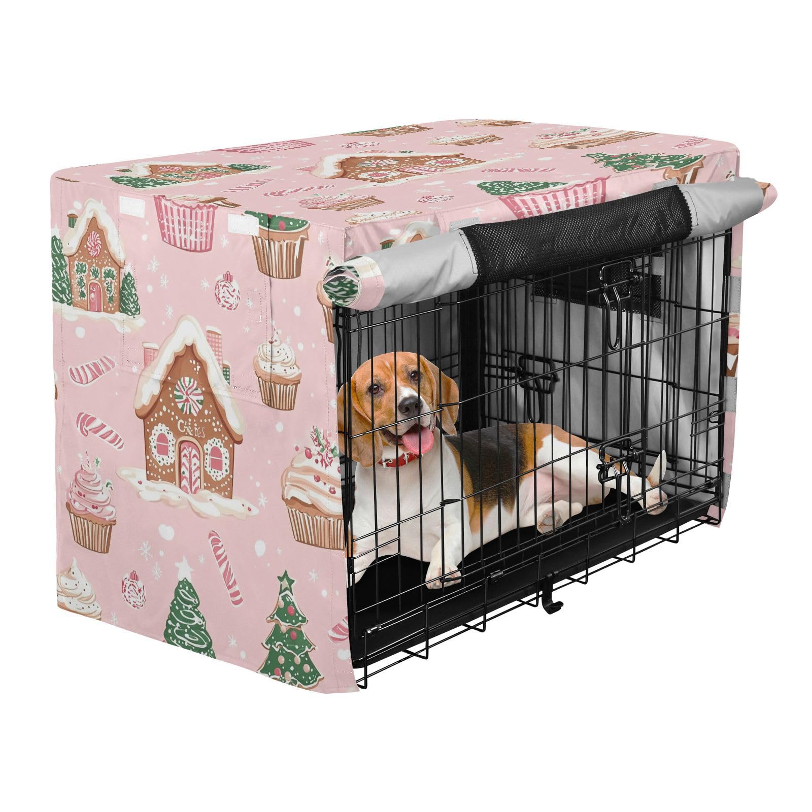 Abdeckung für Hundebox Welpe Drahtkäfig Abdeckung Hundekäfig Vorhänge 121.9 cm