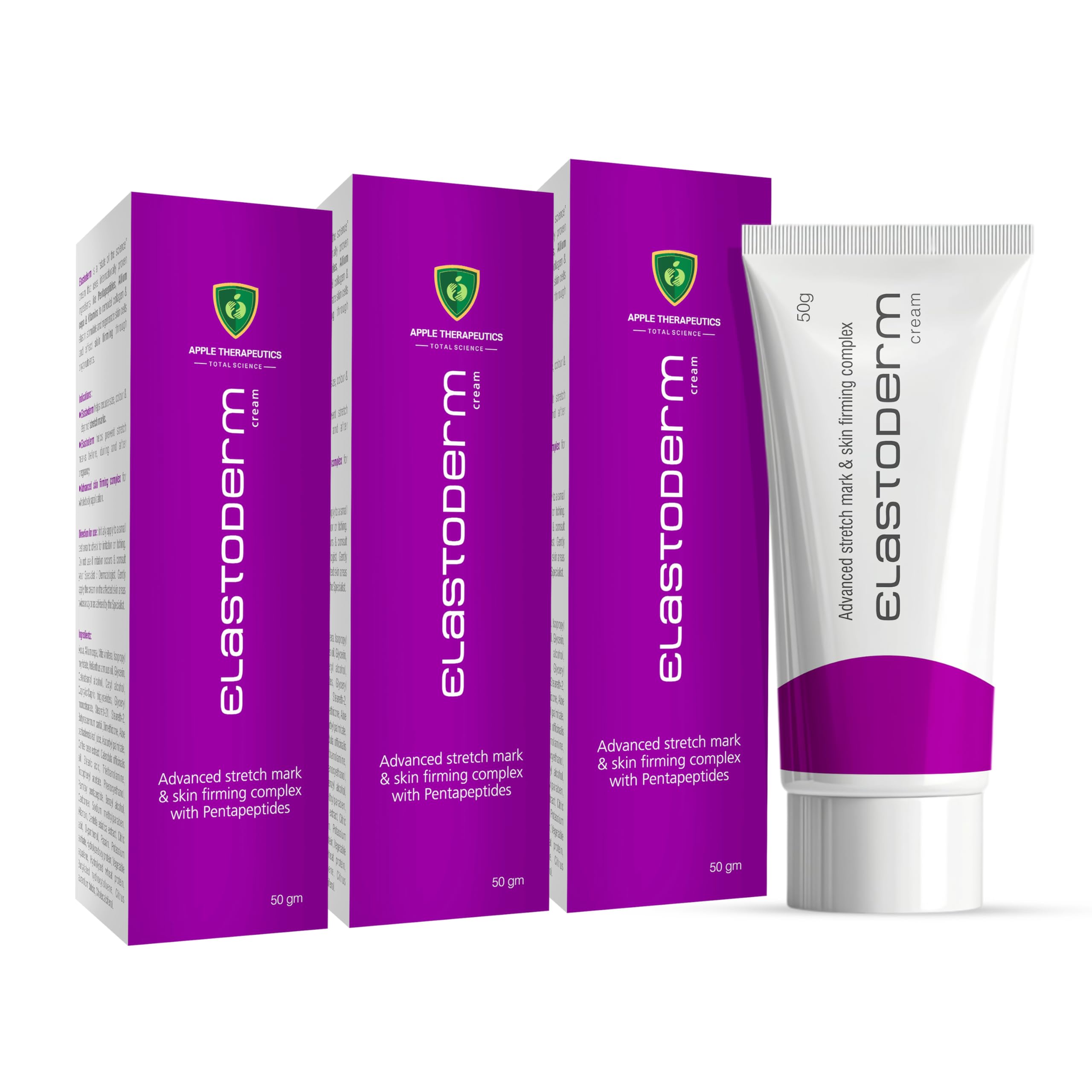 Elastoderm Stretch Marks Cream (50g x 3) to Reduce Stretch Marks | India's Leading Prescription Brand Safe for Pregnancy Stretch Marks & Scars for All Skin Types | Peptides & Vitamins | Pack of (3)-image-45