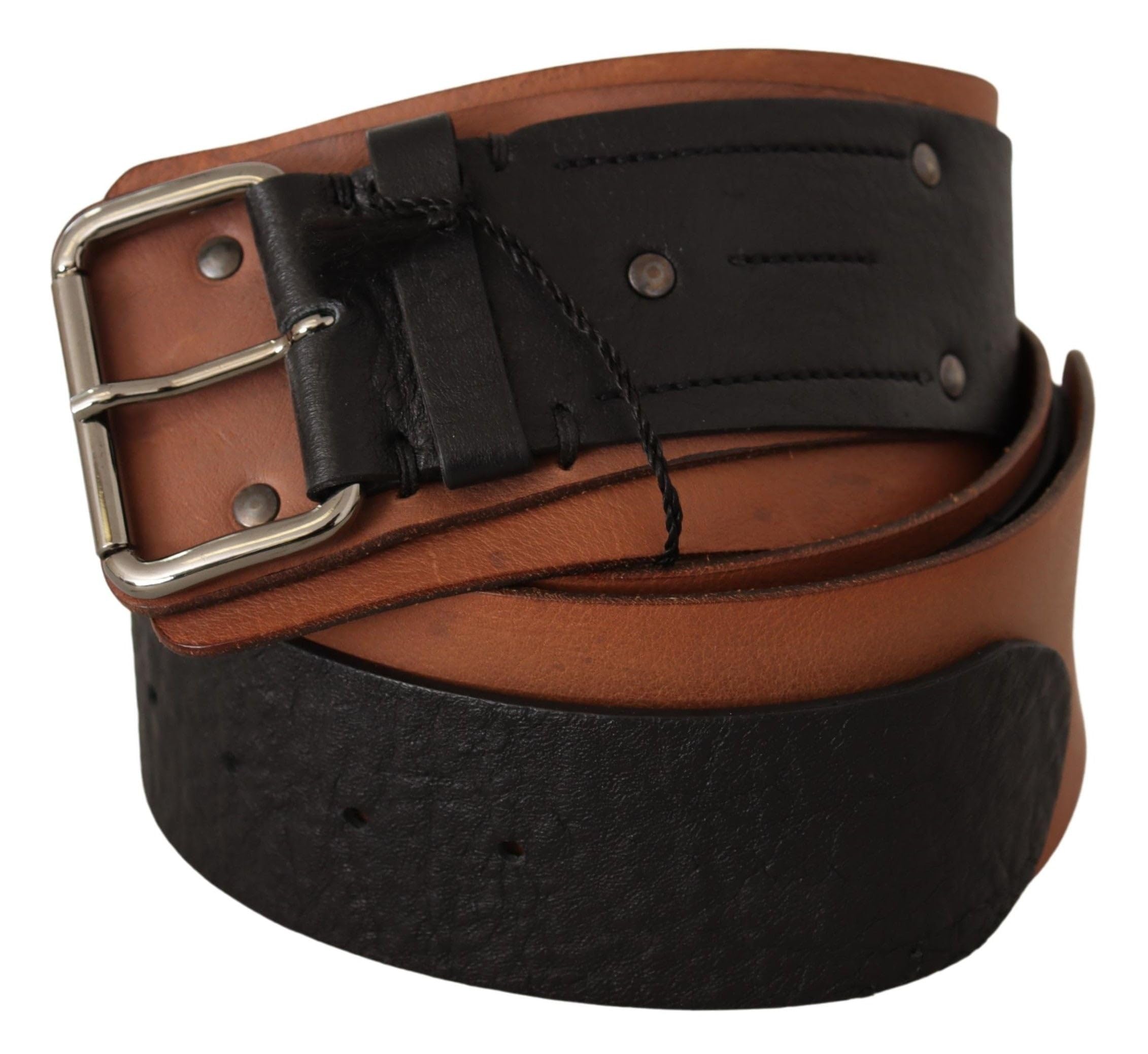 CoSTUME NATIONAL Elegant Dual-Tone Leather Fashion Womens Belt