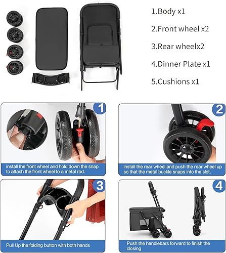 Miniatura 7 de Cochecito para mascotas Gato Perro Cochecito Viaje Plegable Pet Carriers