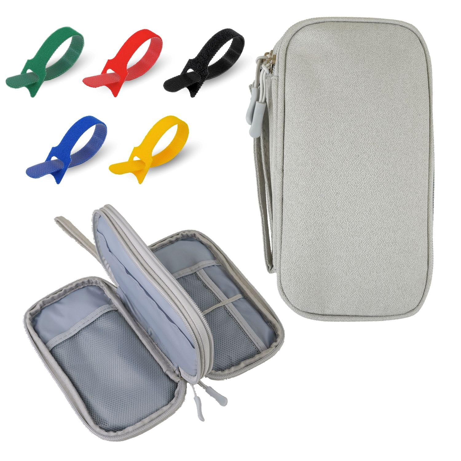 BCUBA® Organizador Cables Viaje – Estuche para Cables + 10 Bridas Autoadherentes | Estuche para Cargadores, USB y Accesorios Electrónicos | Bolsa Compacta y Versátil (NEGRO) — view 9