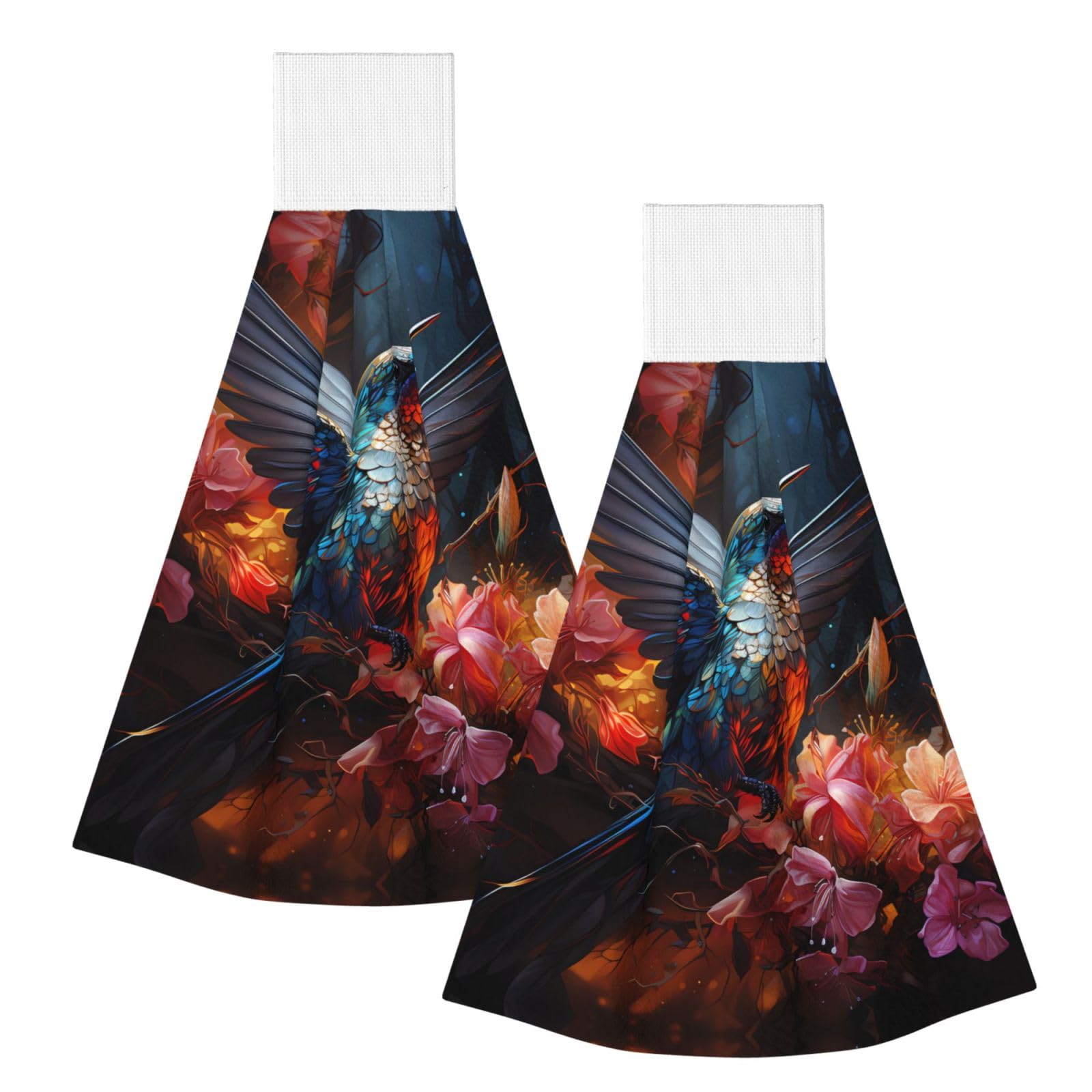 ZQYTGFDC Hummingbird Highly Absorbent Dish Towels Soft Coral Fleece Wipe