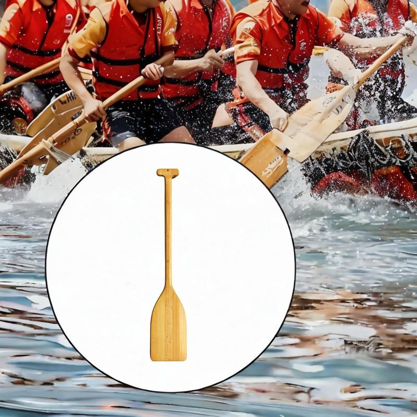 Gralara Pagaia per Barca in Legno per Esterni, Leggera, 90 Cm, Robusta, Decorazione Nautica, Remo per Canoa, Remo per Barca con Maniglia a T Realizzato a Mano