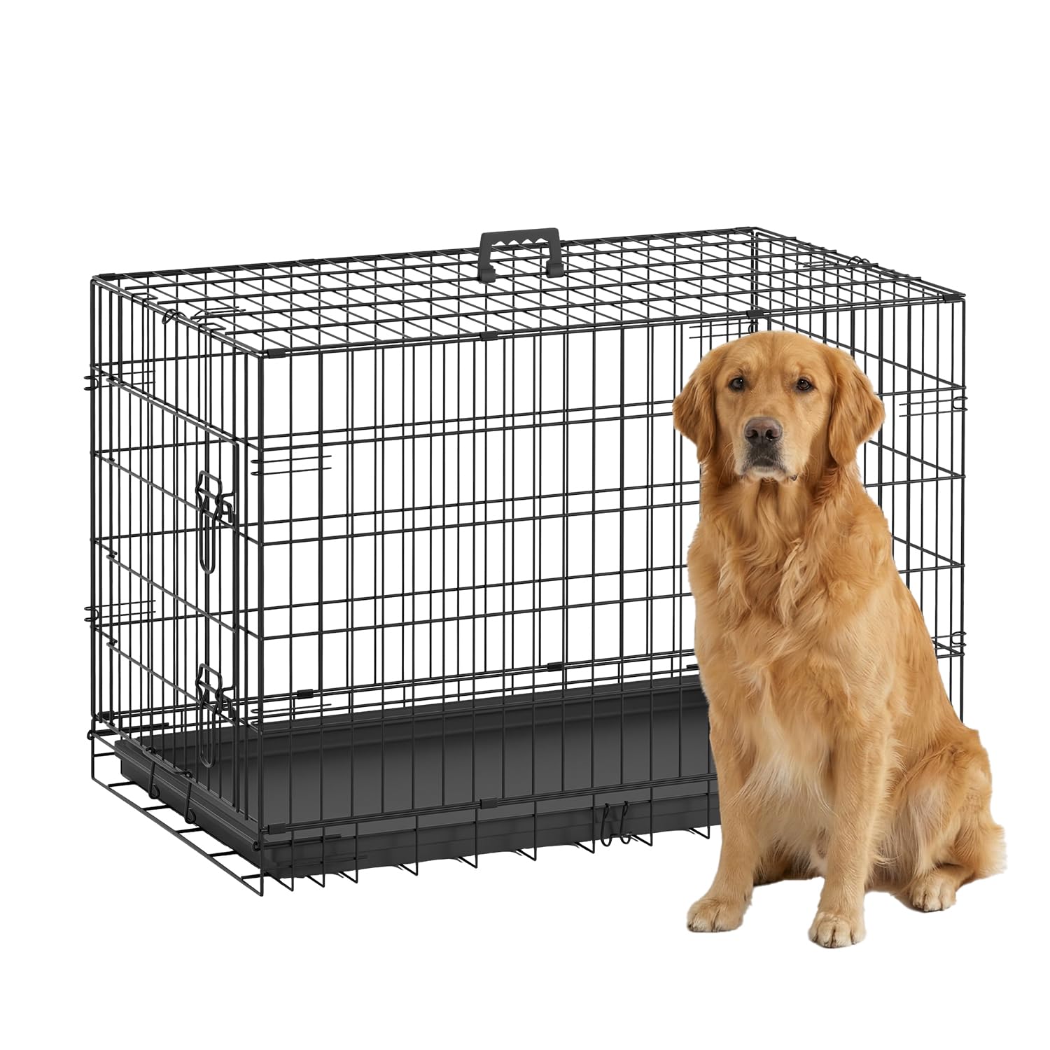 BestPet | Dog Crate | 36" | Black | Foldable Metal Kennel with Single Doors