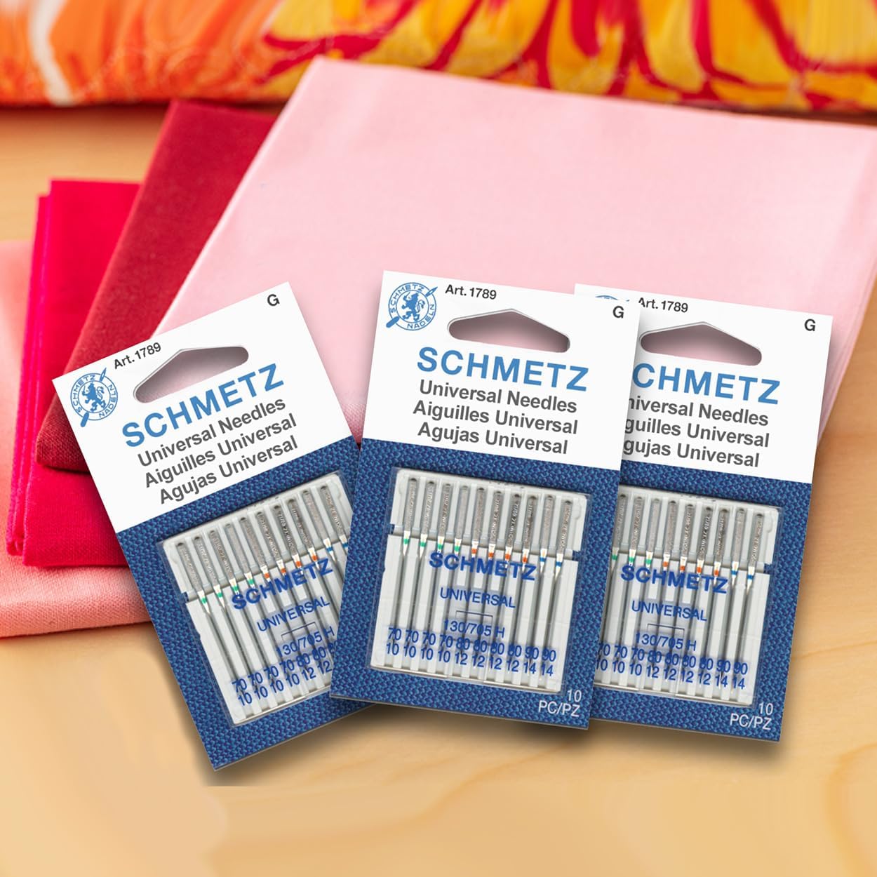 SCHMETZ Universal Sewing Machine Needles- Assorted Sizes 70/80/90 (3 Cards- 30 Needles), 1789C-3