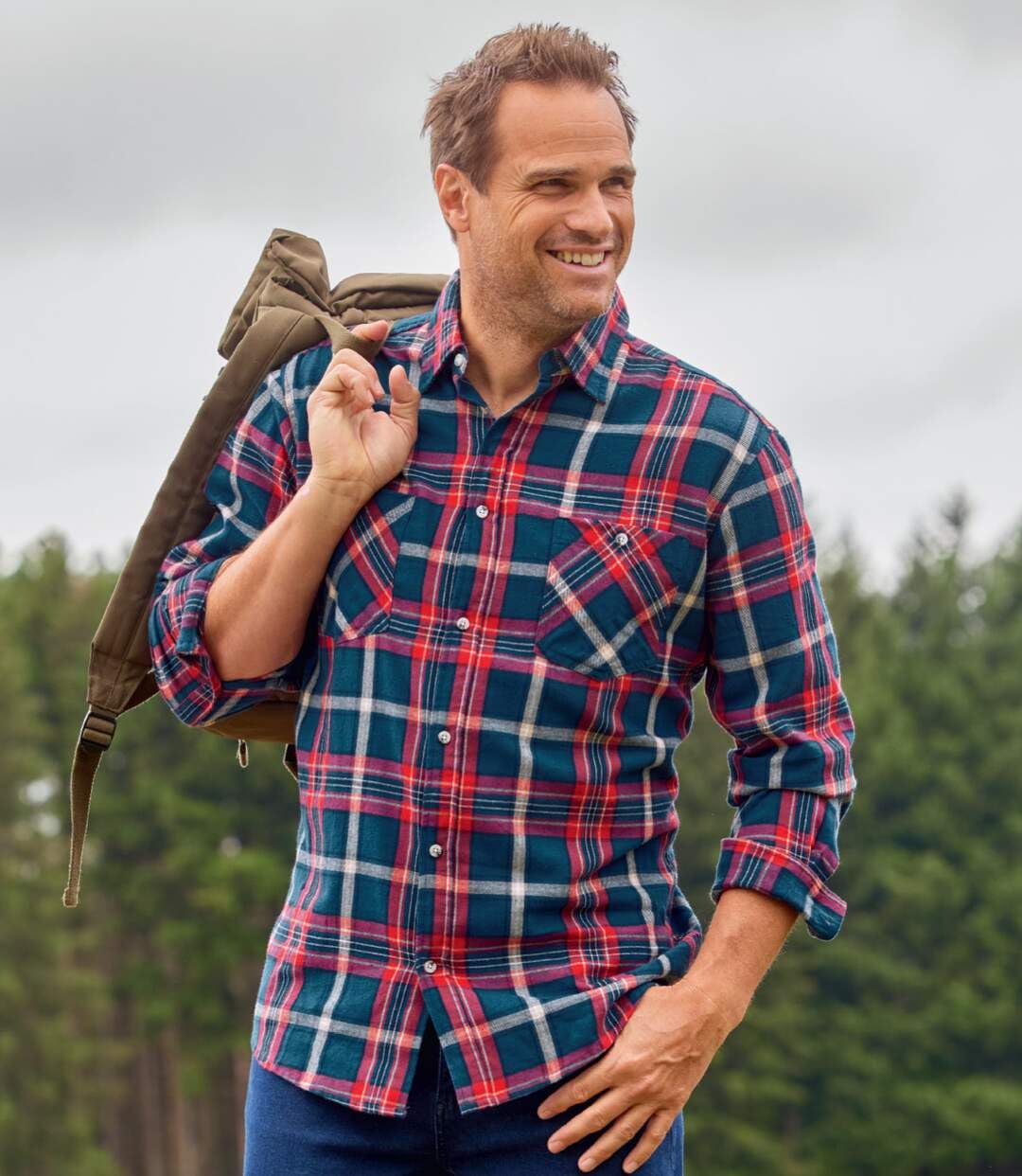 ATLAS FOR MEN - Camicia a Quadri in Flanella - Manica Lunga - Disponibile nelle Taglie Grandi