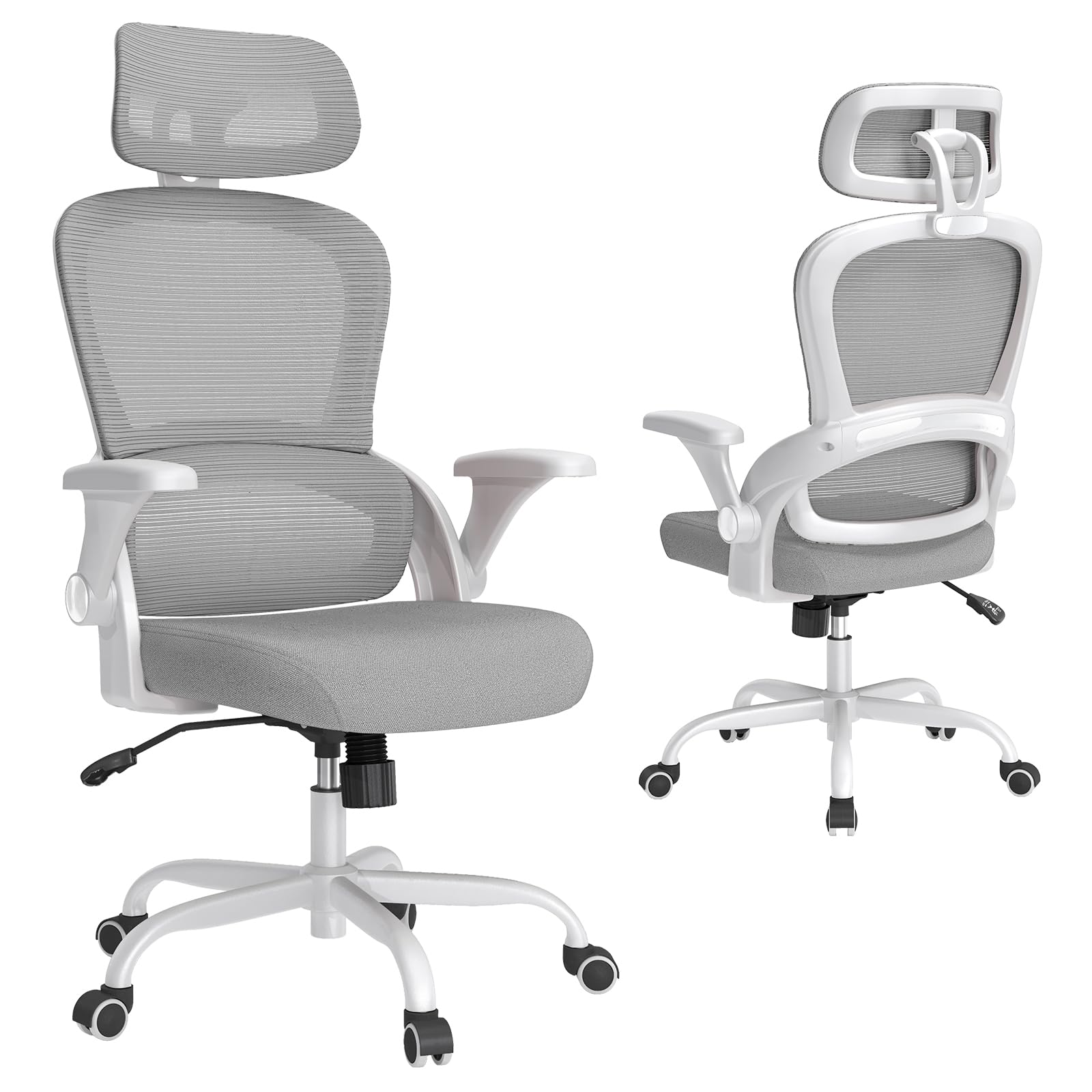 TRALT Ergonomic Office Chair, Desk Chair with Adjustable Headrest, Height-Adjustable Office Chair, Office Chair, Ergonomic Desk Chair, Gaming Chair, 150 kg for Long Time, Rose
