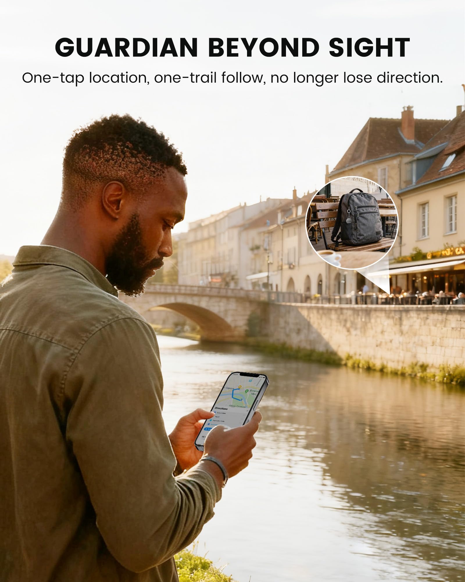 Confezione da 4 etichette per localizzatore, compatibili con Apple Find My (solo iOS), suono intelligente da 108 dB, Air Tracker con batteria di ricambio extra, localizzatore oggetti per