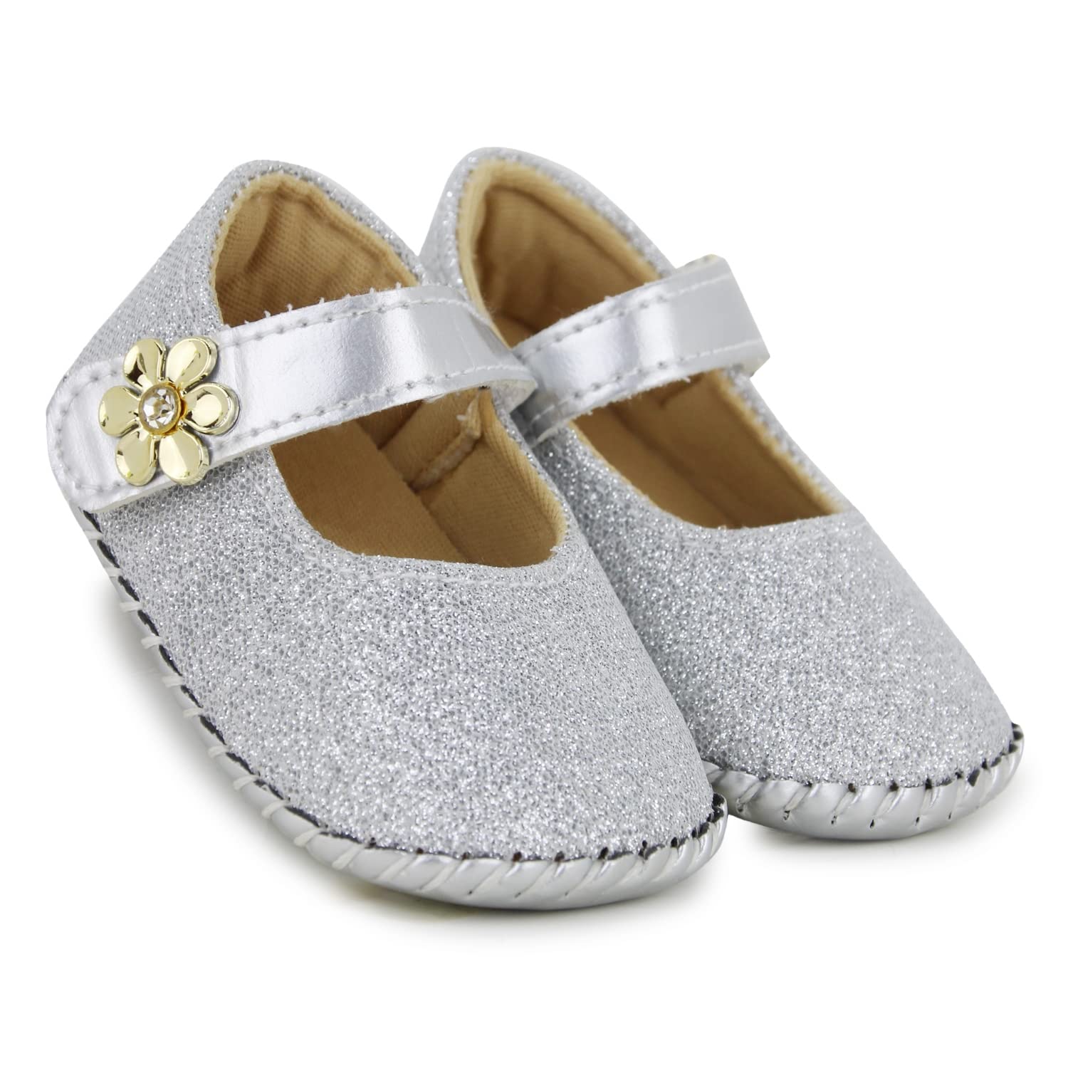 Neska Moda 6 To 12 Months Baby Girls Synthetic Leather Baby Sandal Booties (Silver)-BT1353 (B0B8J7H9W7) Amazon Price History, Amazon Price Tracker