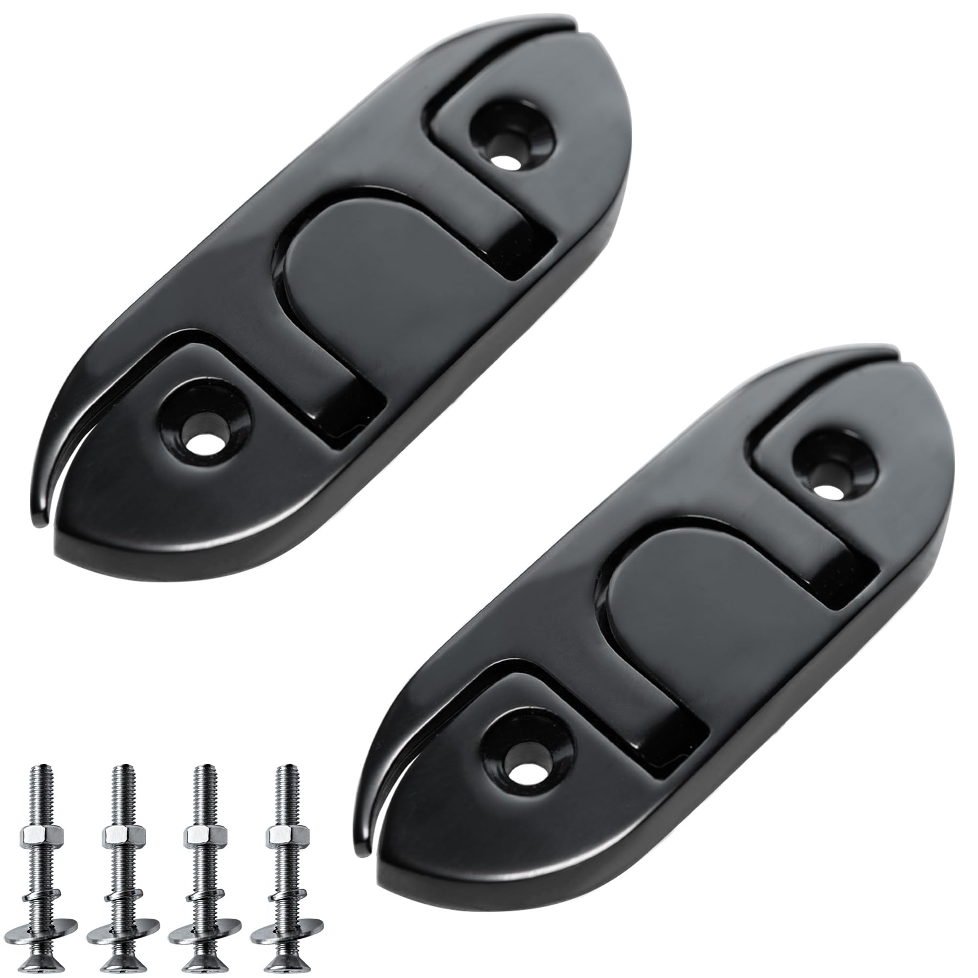 Tacchetti pieghevoli per barche neri 4-1/2 "Flip Up Tacchetti per corda in acciaio inossidabile 316 Tacchetti per corda di grado marino Montaggio a filo Tacchetti per pontile per barche con