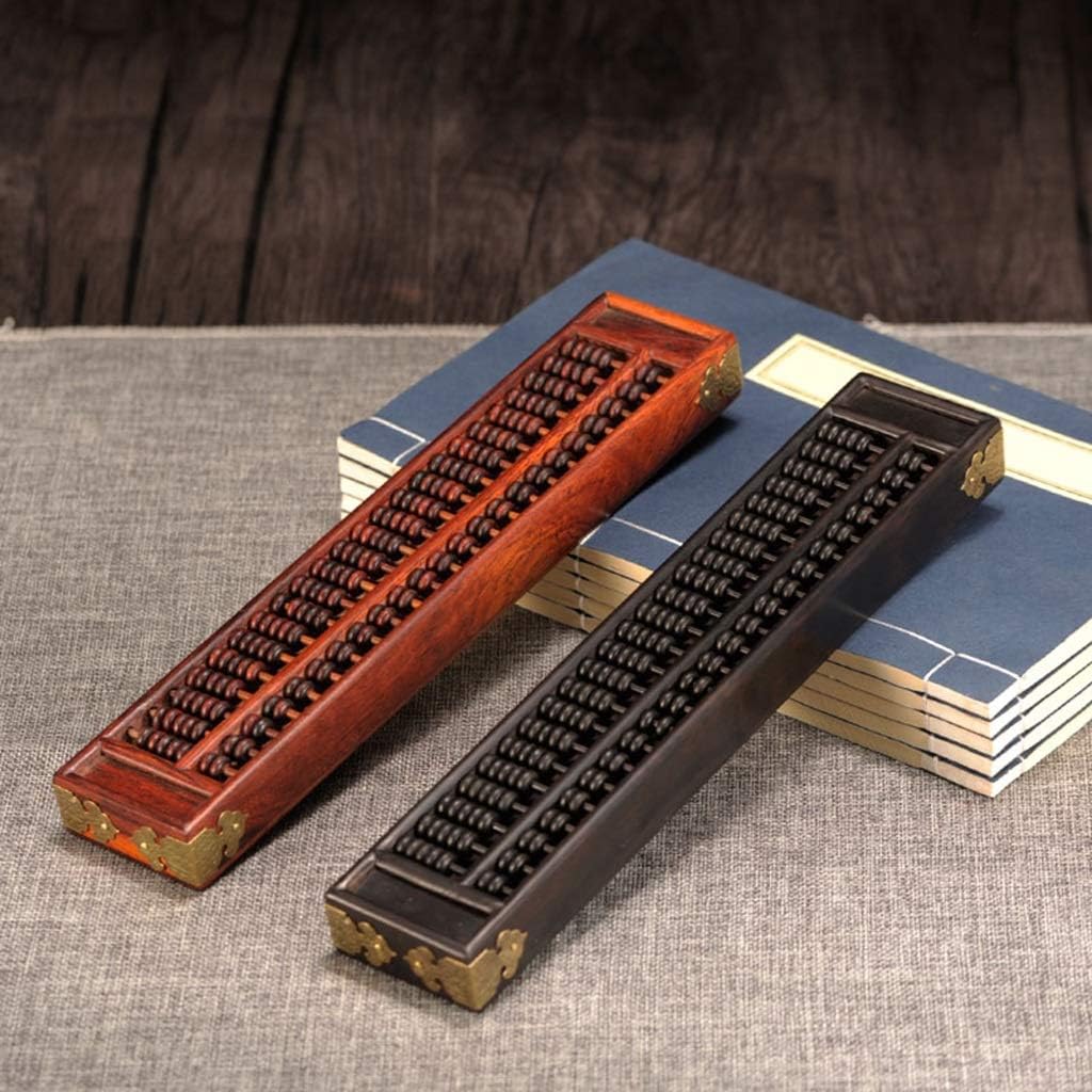 Digit Standard Abacus,Wooden Abacus,Abacus Traditional Small Size Abacus Office Desktop Decoration Mini Abacus Mahogany Crafts Abacus(Dark Brown)
