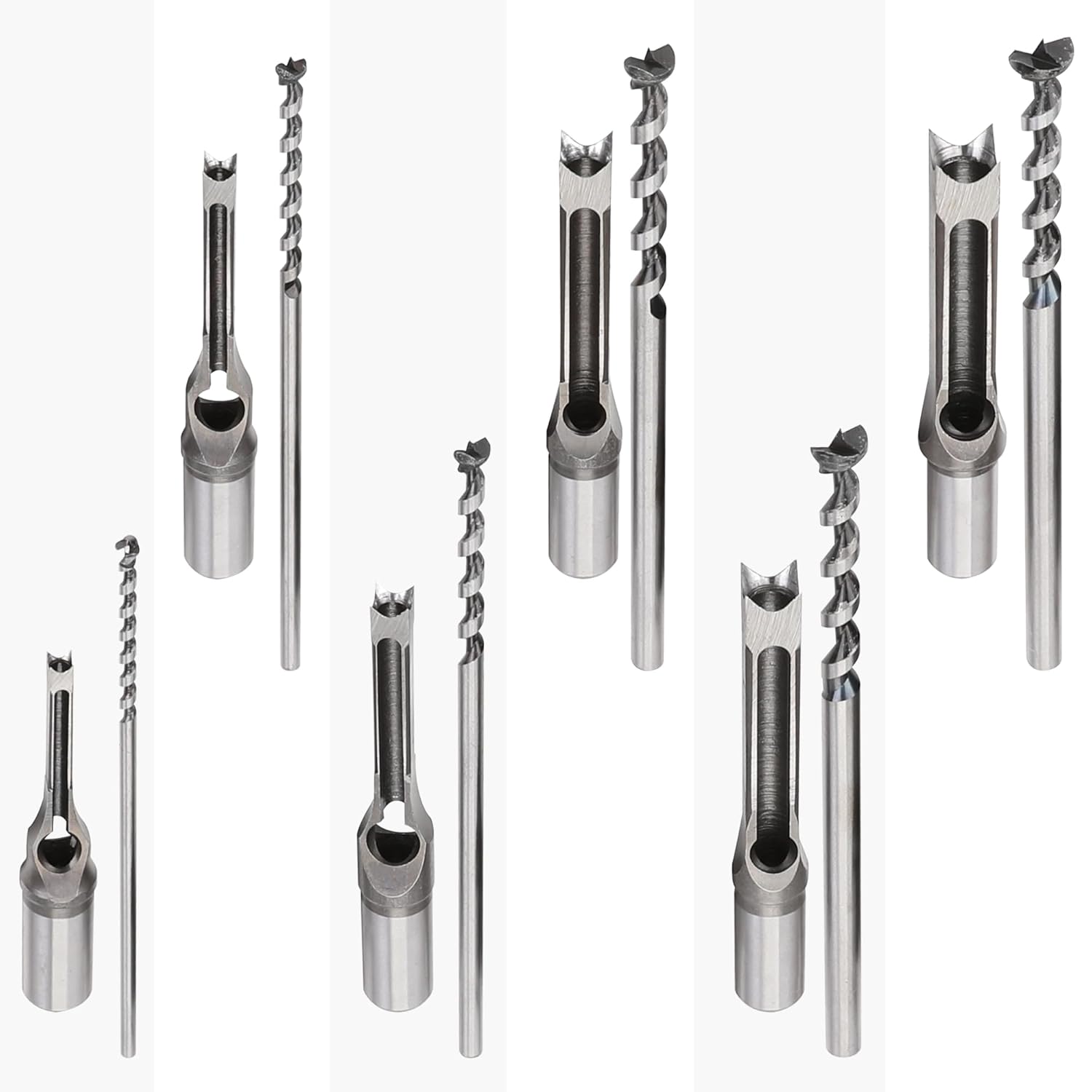 WYNNsky Hole Mortise Chisel Drill Bit Tools, Size 1/4’’ 5/16’’ 3/8’’ 1/2’’ 9/16’’ 5/8’’