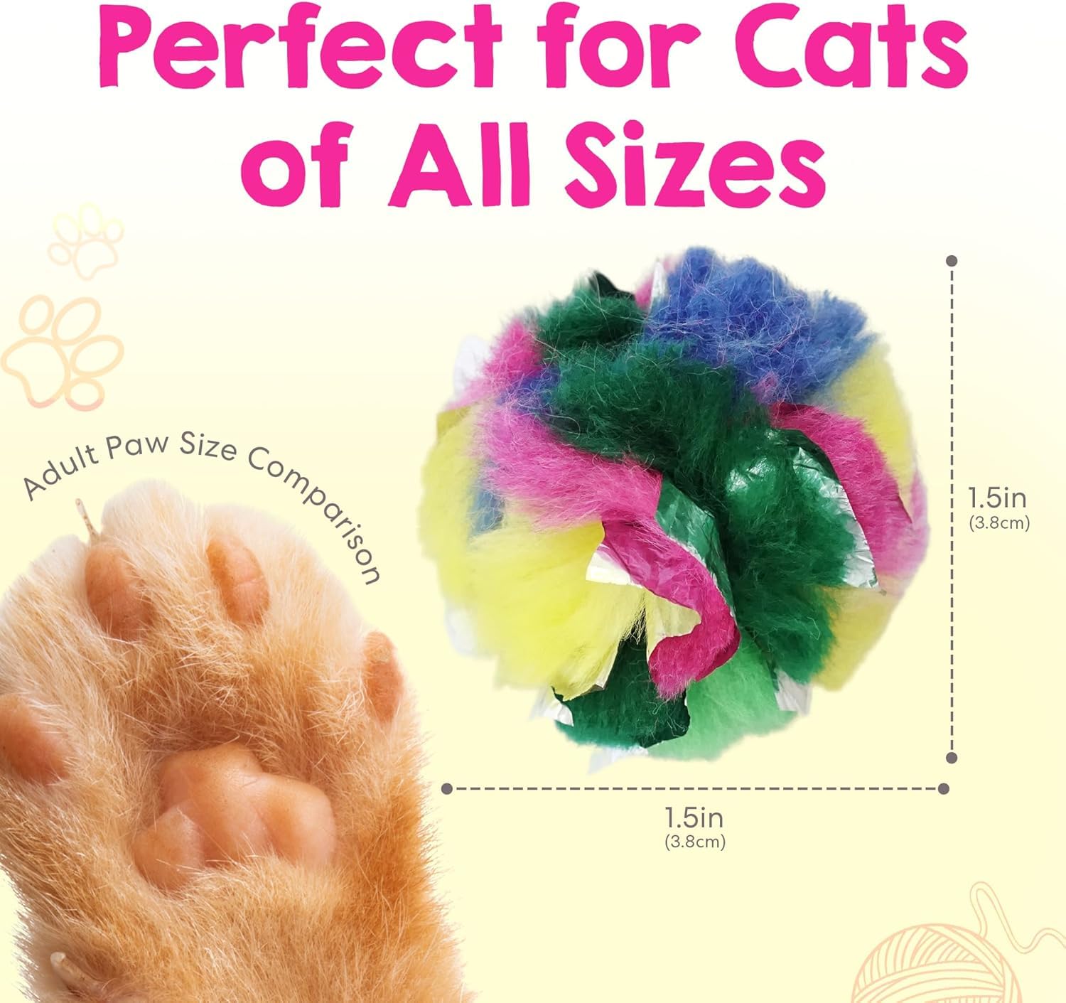 Mini Crinkle Ball Cat Toy (50 Pack)