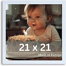 VictoR Picture Frame Clover 21 x 21 cm in White - Modern Simple Photo Frame Square Wood - Picture Frame White 21 x 21 cm