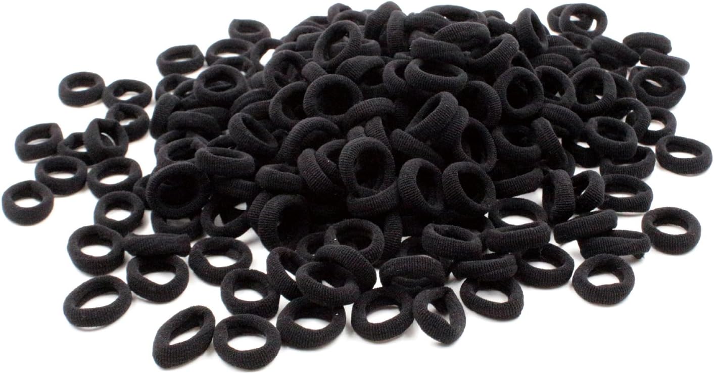 CYWLIFE Tiny Hair Ties Bands for Baby Girls Women Thin & Fine Hair, 100 PCS Black, 7MM No Crease Ponytail Holders Hair Elastics, No Hurt Durable Soft Rubber Bands for Kids Men