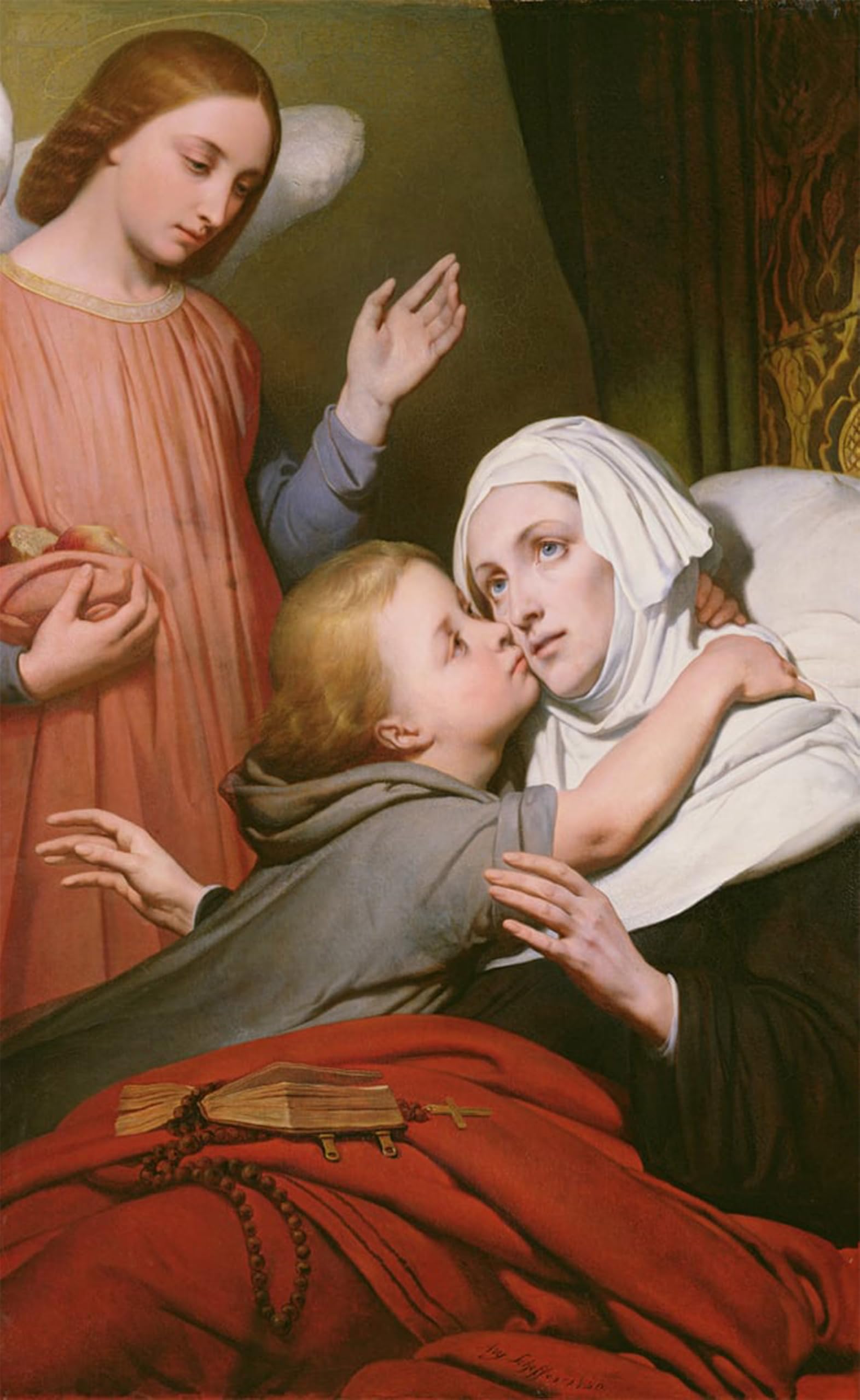 ARTXLXXBN Famous Print Painting Colorful Art Print the Charitable Child by Ary Scheffer Canvas Art Decorations for Home Decor 60x90cm