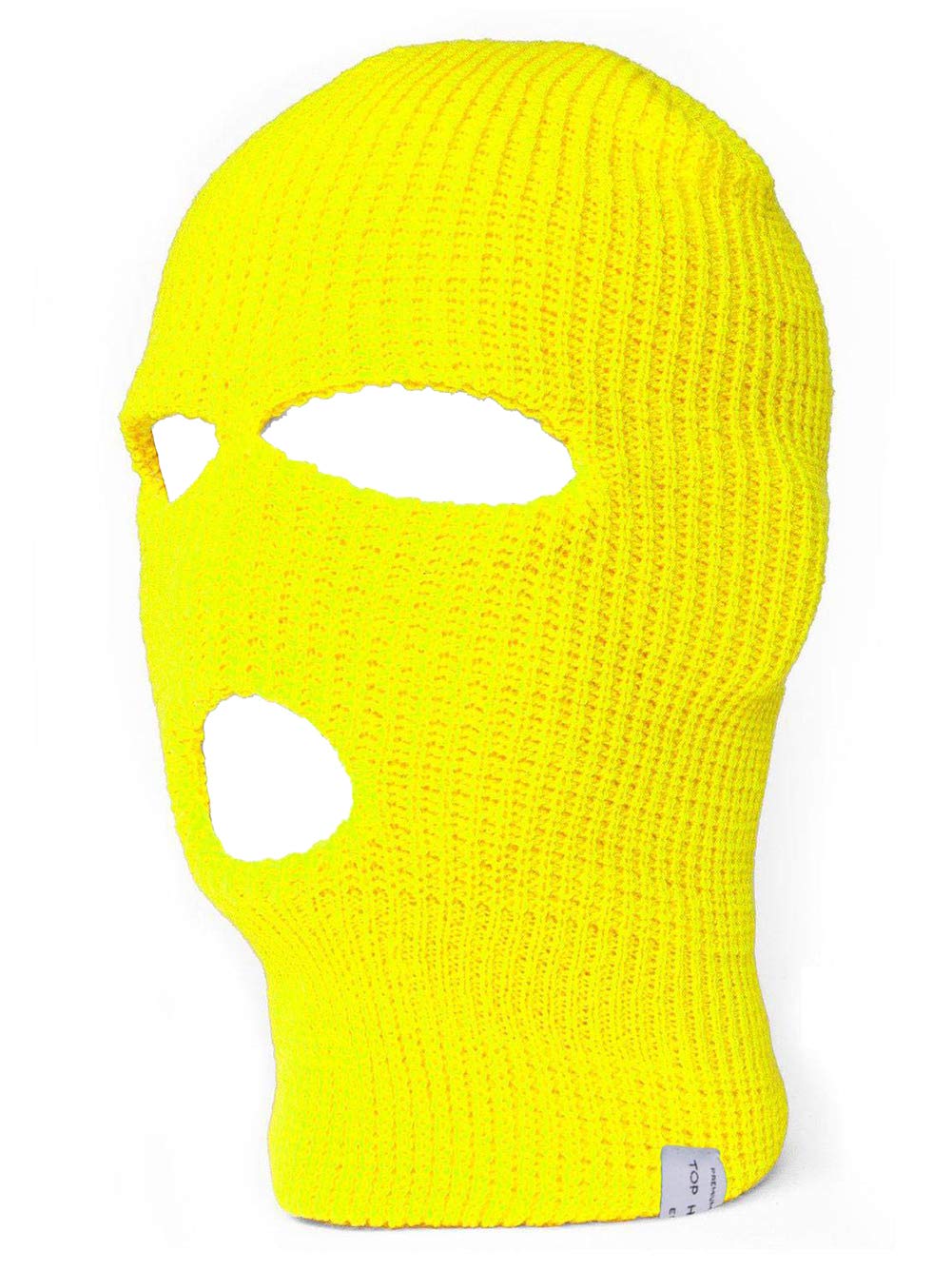 TOP HEADWEAR TopHeadwear 3 Hole Ski Mask Balaclava, Neon Yellow