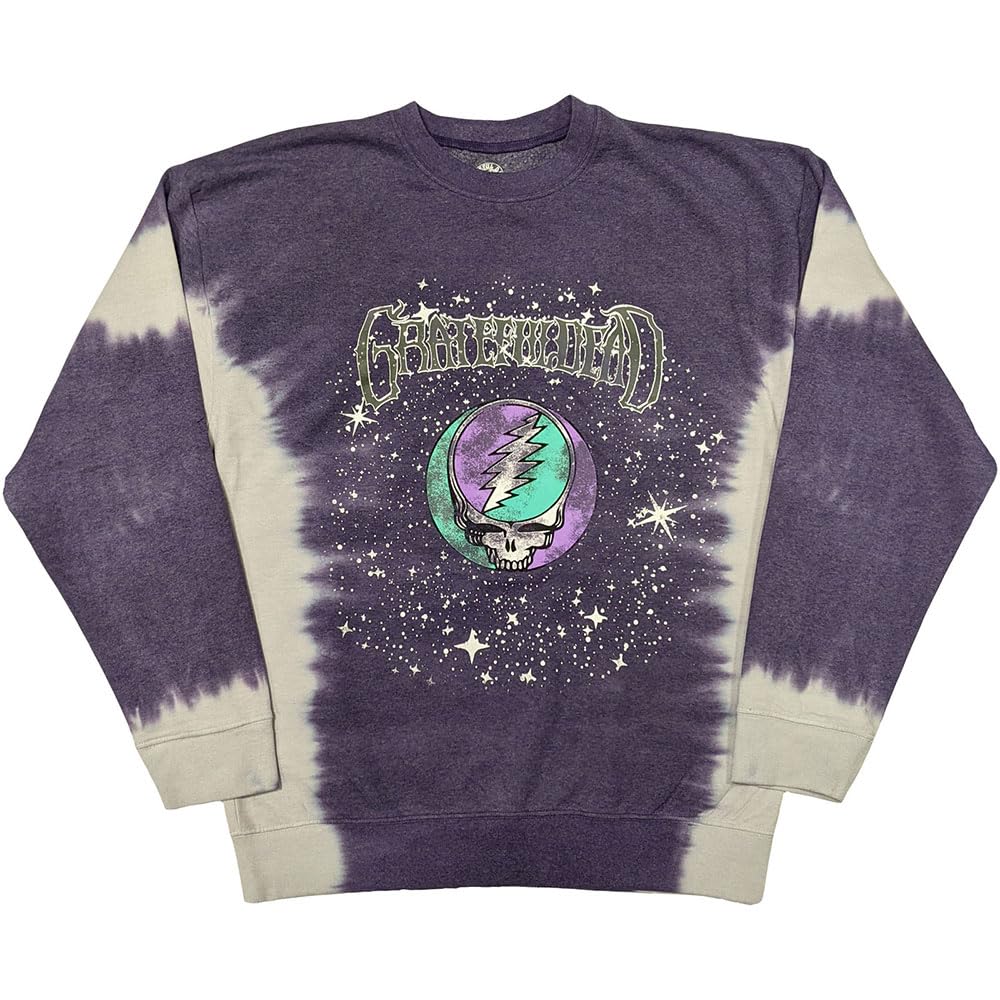Rock Off officially licensed products Grateful Dead Cosmic Stealie Dip Dye Sweatshirt XXL Purple
