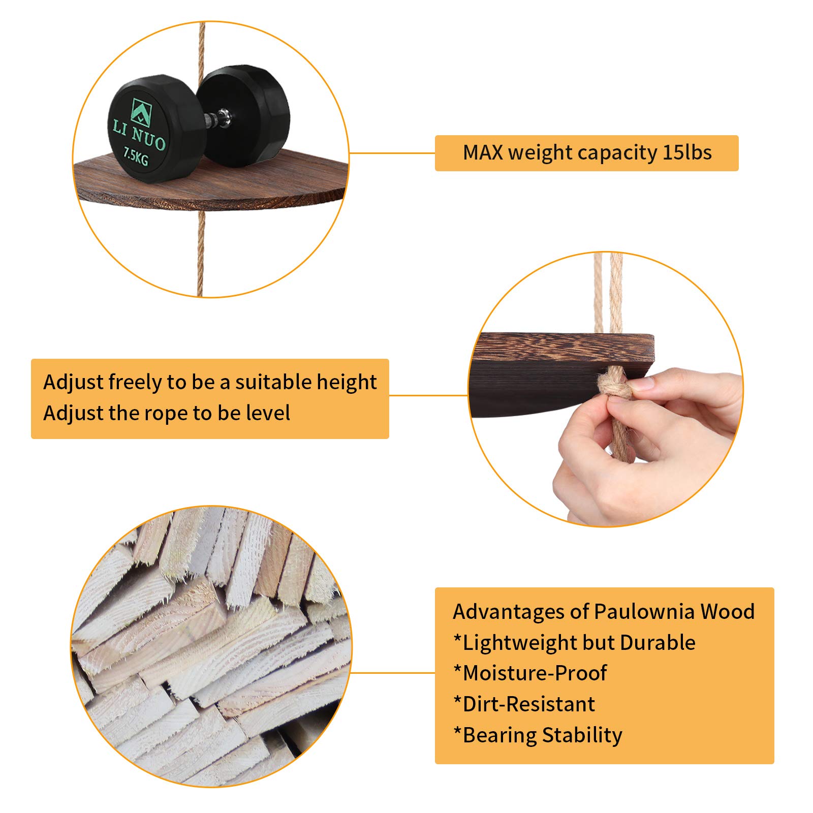 Buy TJ.MOREE Hanging Corner Shelf 3 Tier Hanging Window Plant Shelves