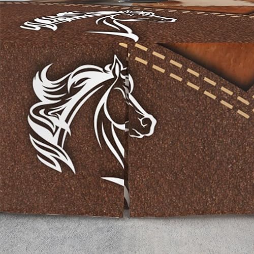 Miniatura 4 de Falda de cama de caballo, tamaño King, de piel de vaca, retazos de cuadrícula, estilo vaquero occidental, falda de cama para niños, niñas y adultos,