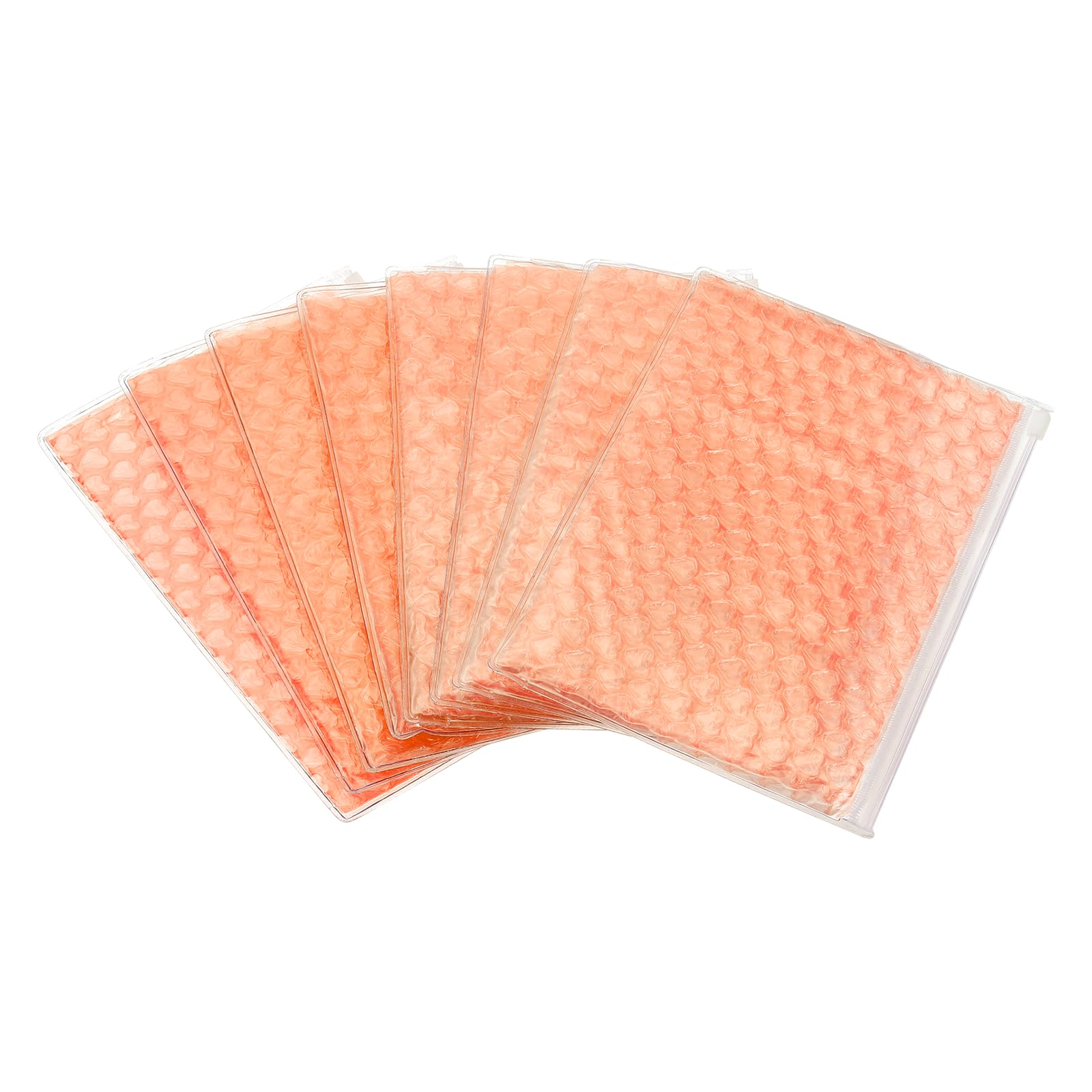 DEFANEX 8pcs Clear Bubble Bags Heart Bubble Wrapping Pouches Zipper Packing Cushioning Bag(6 x 9 Inch) - Lightweight & Economic, for Mailing Shipping Packaging Storage, Yellow